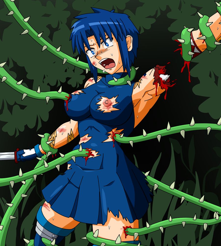 blue_hair ciel ciel_(tsukihime) gore guro melty_blood severed_arm short_hair