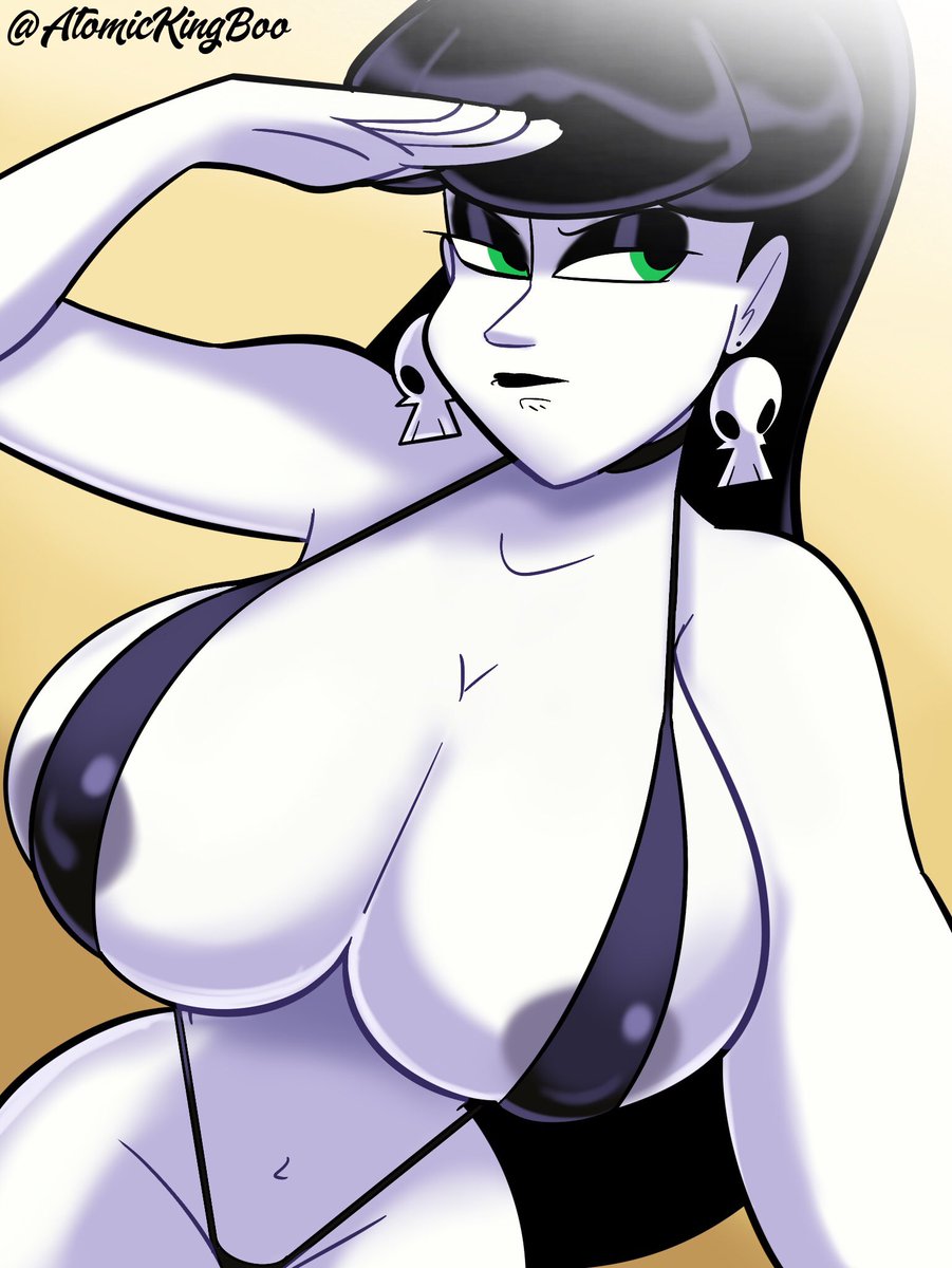 1girls, areola, areola slip, areolae, areolae peeking, artist name, atomickingboo, black hair, black lips, black lipstick, breasts, bust, busty, curvaceous, curvy, curvy figure, eyes, female, female focus, goth, goth girl, green eyes, hair, hips, hourglass figure, legs, light skin, light-skinned female, lindel dollice quilten, lips, lipstick, long hair, nipple bulge, oc, original, original character, pale skin, pale-skinned female, partially clothed, the besties (atomickingboo), thick legs, thick thighs, thighs, top heavy, upper body, voluptuous, wide hips