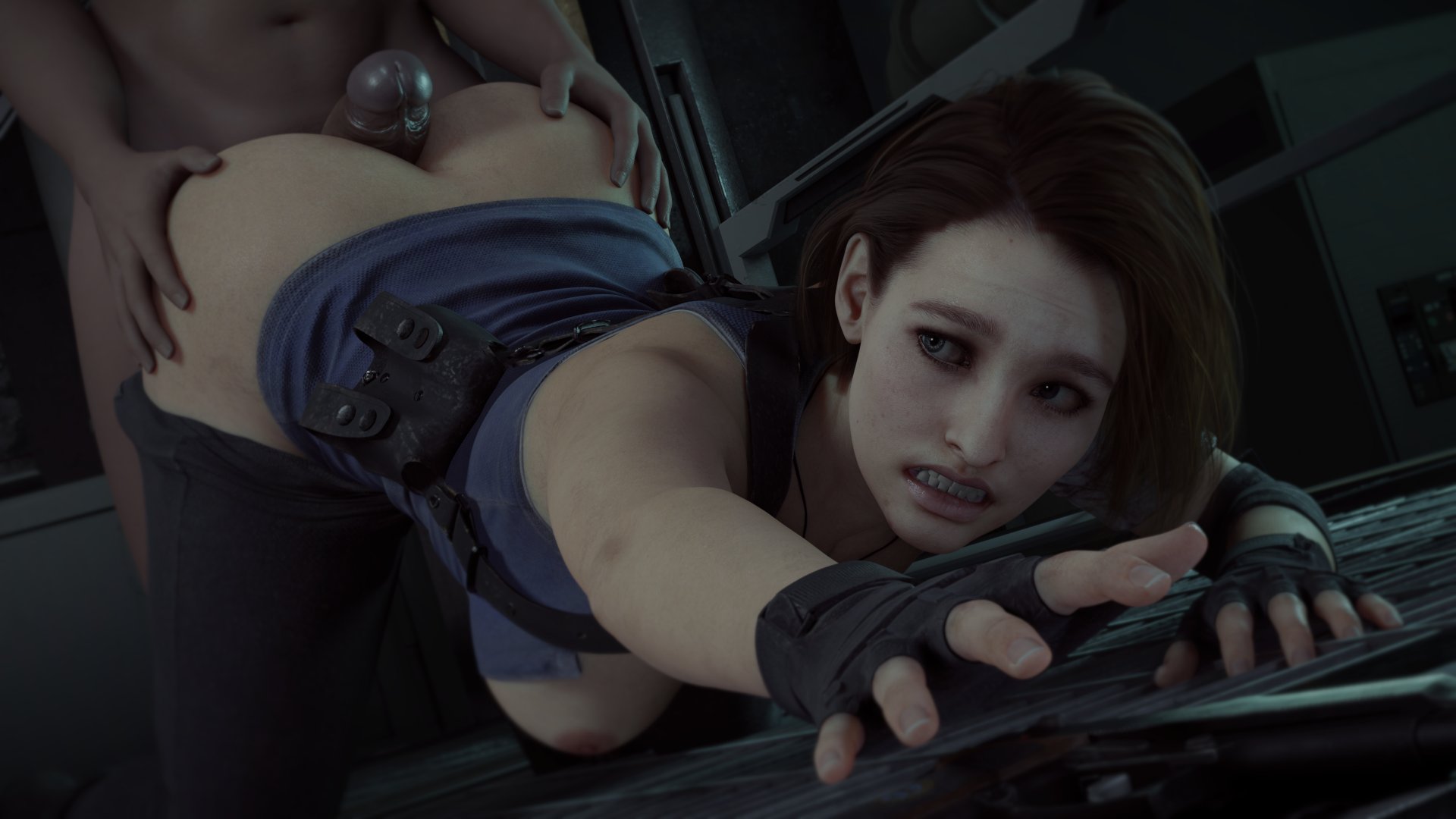 1girls, 3d, areolae, ass, assjob, big breasts, blender, bluelight, breasts, buttjob, erection, female, from behind, futa on female, futanari, intersex, jill valentine, jill valentine (sasha zotova), large breasts, light skin, light-skinned female, nipples, penis, resident evil, resident evil 3, resident evil 3 remake, sex