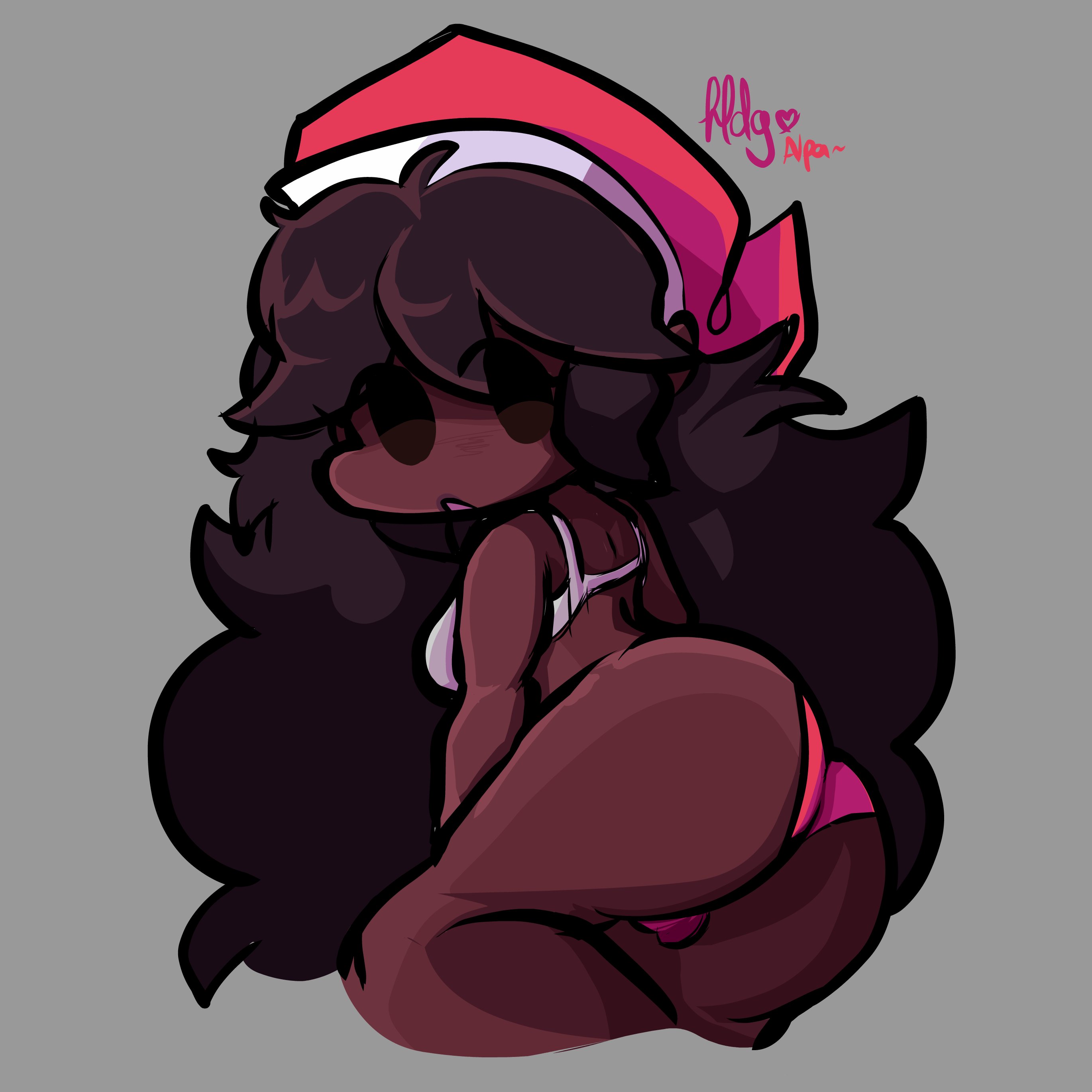 1girls, ass, big ass, dark skin, dark-skinned female, female, fnf, fnf mods, friday night funkin, friday night funkin lullaby, friday night funkin mod, girlfriend (friday night funkin), heartdiegold, hypnos lullaby, looking back, lullaby girlfriend (fnf redesign), lullaby girlfriend (fnf), red panties, solo, tagme, trans woman, transfem, underwear, white bra