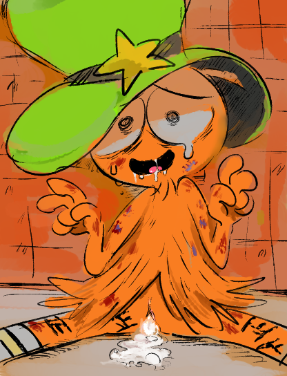 1boy bruise_on_arm bruise_on_face bruise_on_leg bruises cum_in_mouth cumshot facial_hair fucked_silly green_hat hand_gesture hat male star tagme tally_marks tears wander_(wander_over_yonder) wander_over_yonder