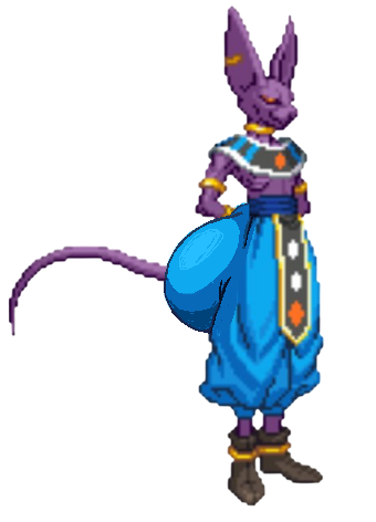 1boy 1male ass beerus big big_ass big_breasts big_butt body character clothed clothed_male clothing domestic_cat dragon_ball dragon_ball_super ear face feline male male_only no_humans non-human pixel pixel_art pixelated purple purple_body sex sonkid450 tail