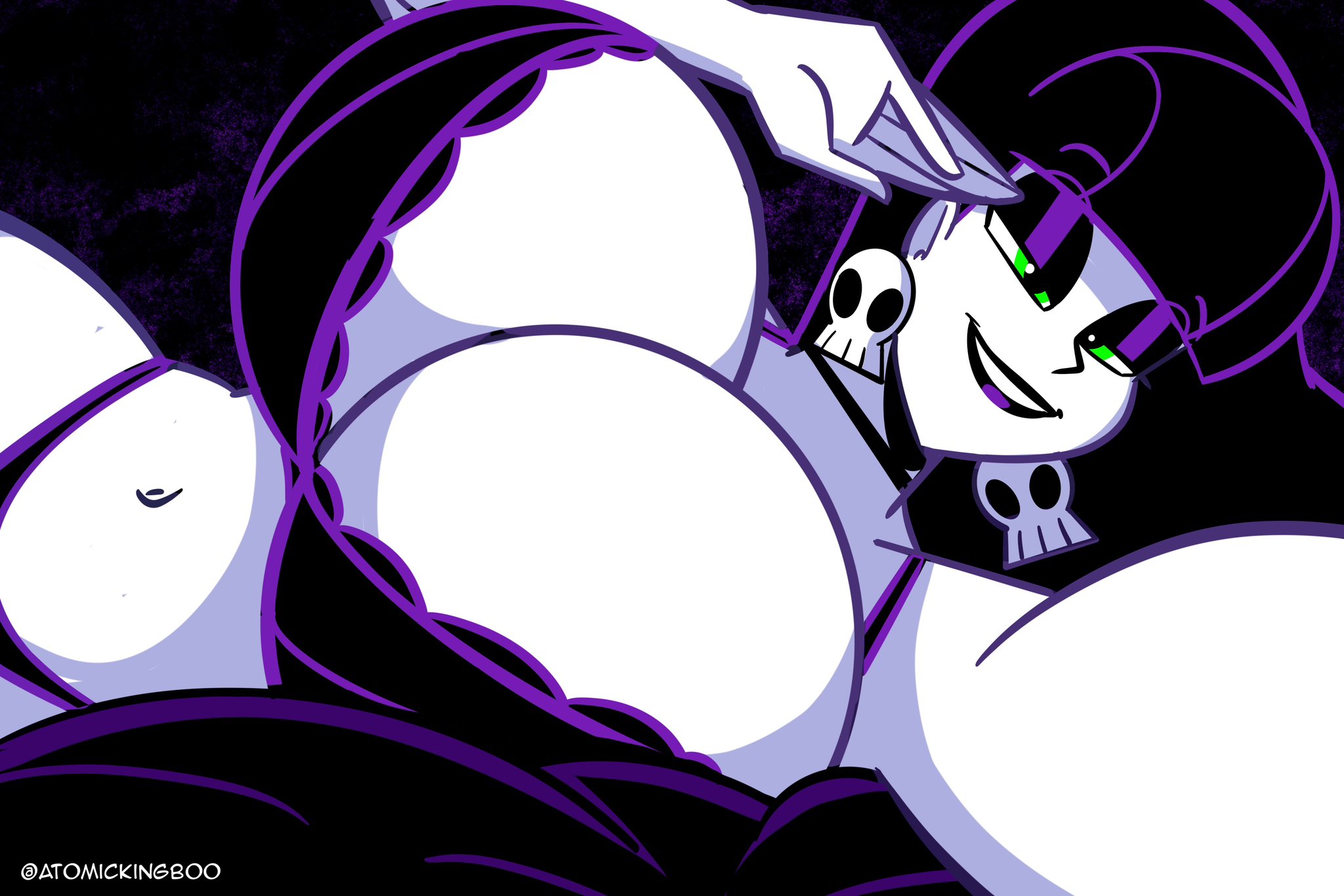 1girls, 2025, artist name, ass, atomickingboo, big ass, big breasts, black hair, breasts, bust, busty, curvaceous, curvy, curvy figure, dark hair, digital media (artwork), earrings, english, english text, female, female focus, female only, gigantic breasts, goth, goth girl, gothic, green eyes, hips, hourglass figure, huge ass, huge breasts, human, large ass, large breasts, lazy tags, legs, light skin, light-skinned female, lindel dollice quilten, lingerie, lingerie only, massive breasts, mature, mature female, mostly nude, mostly nude female, nude, nude female, oc, original, original character, pale skin, pale-skinned female, round ass, round breasts, round butt, skull earrings, solo, solo female, solo focus, text, the besties (atomickingboo), thick, thick hips, thick legs, thick thighs, thighs, voluptuous, voluptuous female, waist, white body, white skin, white-skinned female, wide hips