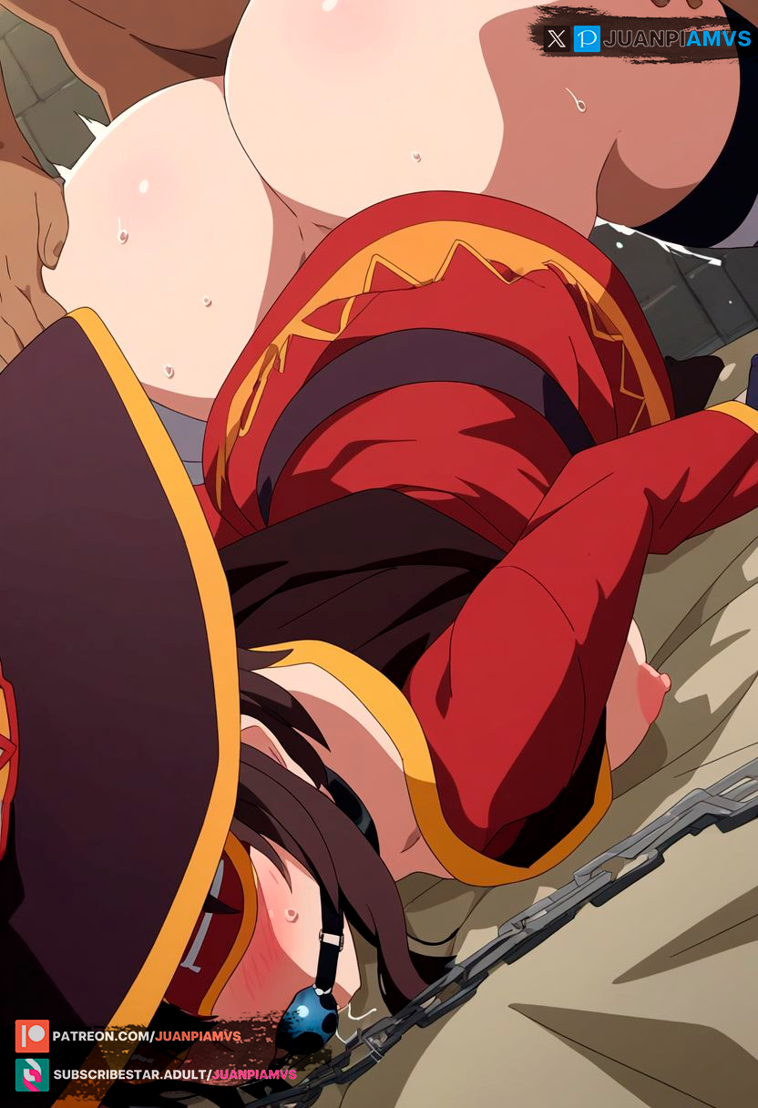 ai_generated bandage big_butt brown_hair from_behind gagged juanpiamvs kono_subarashii_sekai_ni_shukufuku_wo! megumin nipples patreon patreon_username penetration sex short_hair subscribestar subscribestar_username watermark