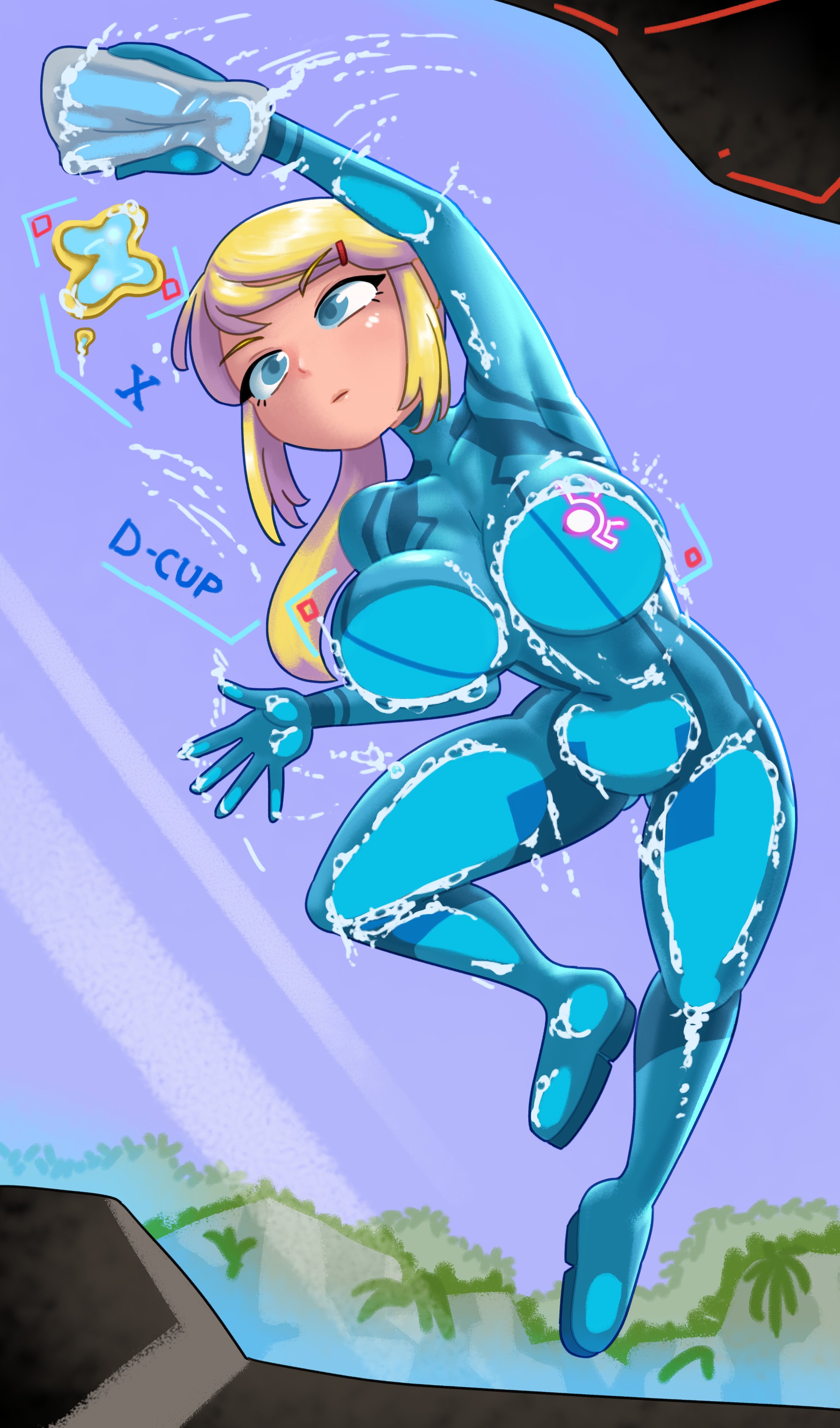 1girls, 2d, 2d (artwork), 5 fingers, against glass, against surface, aqua eyes, arm support, armpit, ass, ass visible through thighs, athletic, athletic female, big ass, big breasts, big butt, big thighs, blonde female, blonde hair, blue bodysuit, blue eyes, bodysuit, breast focus, breast press, breasts, breasts against glass, breasts on glass, bubble ass, bubble butt, busty, busty female, car wash, chest, cleaning, cleavage, clothed, clothed female, clothes, clothing, curvaceous, curvy, curvy body, curvy female, curvy figure, digital drawing (artwork), digital media (artwork), eyebrows, eyelashes, facing viewer, female, female only, fit, fit female, front view, full body, fully clothed, glistening, glistening body, glistening breasts, glistening eyes, glistening hair, glistening skin, gunship, hairclip, huge ass, huge breasts, huge butt, huge thighs, human, human only, large breasts, light skin, light-skinned female, lips, lipstick, long hair, low-angle view, lying on breasts, makeup, mascara, metroid, midriff, minus8, navel line, nintendo, not furry, on front, outdoors, outside, pale skin, pale-skinned female, ponytail, samus aran, scanner, shiny breasts, shiny clothes, shiny hair, shiny skin, skin tight, skin tight suit, skintight bodysuit, smooth skin, soap, solo, solo female, spaceship, thick thighs, thighs, tied hair, tight clothing, tight fit, top heavy, top heavy breasts, voluptuous, voluptuous female, zero suit, zero suit samus
