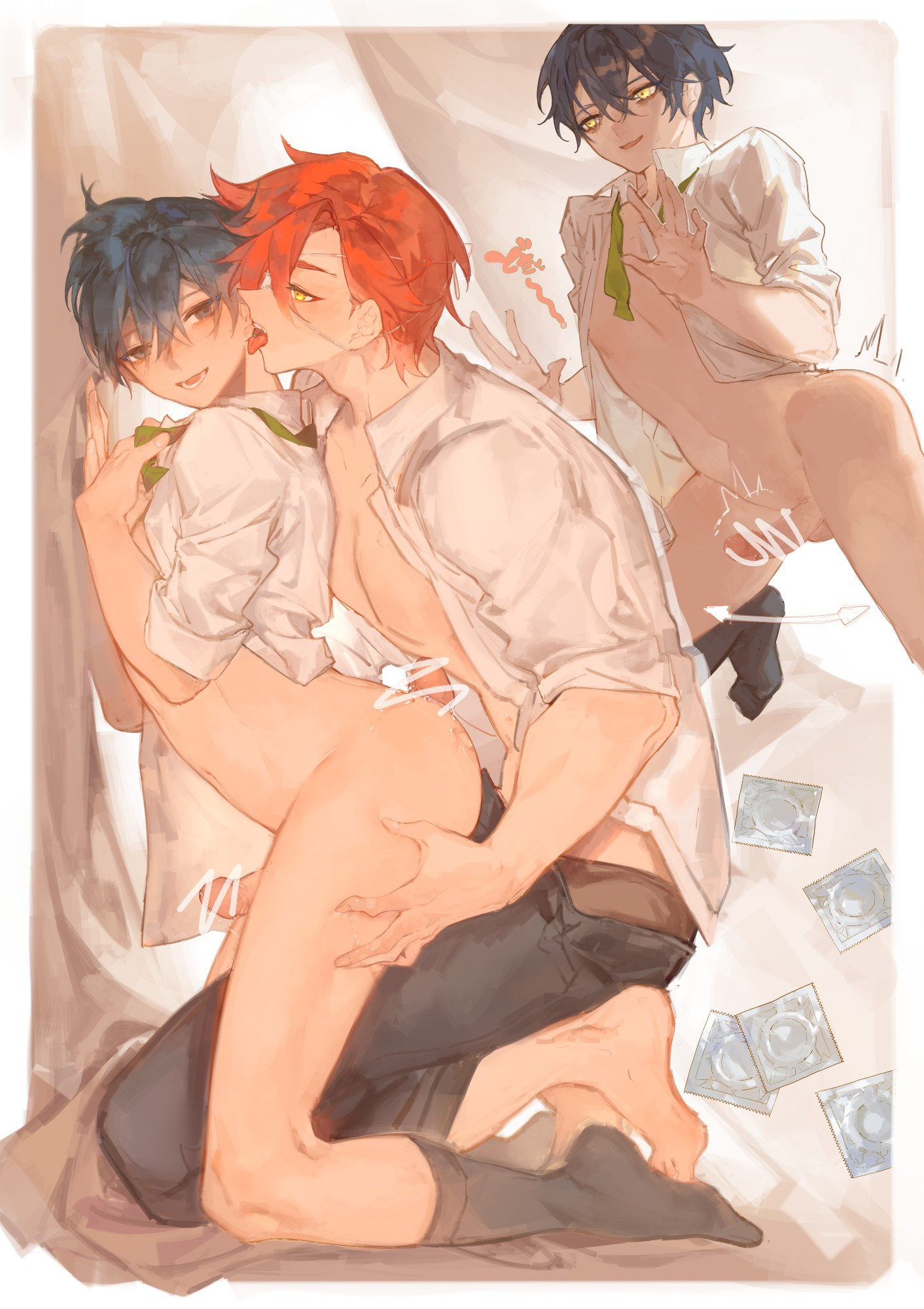 2boys, anal, anal sex, ass, chiem david, condom, cum, cum in ass, danganronpa, danganronpa: despair time, dick, drawn, drdt, fanganronpa, male, matthews xander, mlm, nineonana, penis, pinned to wall, sex, xanvid, yaoi