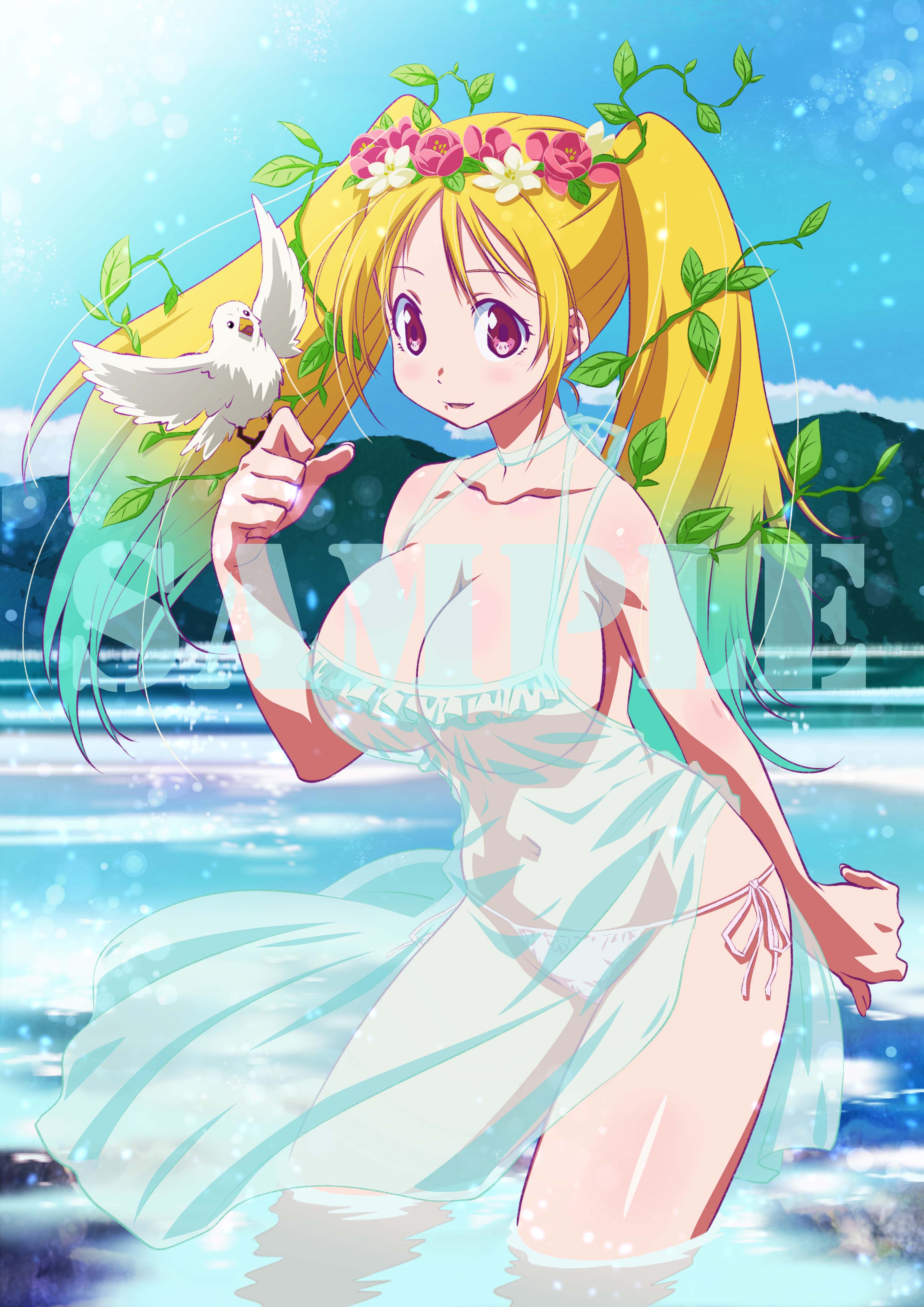 female, heion sedai no idaten-tachi, paula (idaten), solo, swimsuit, twintails