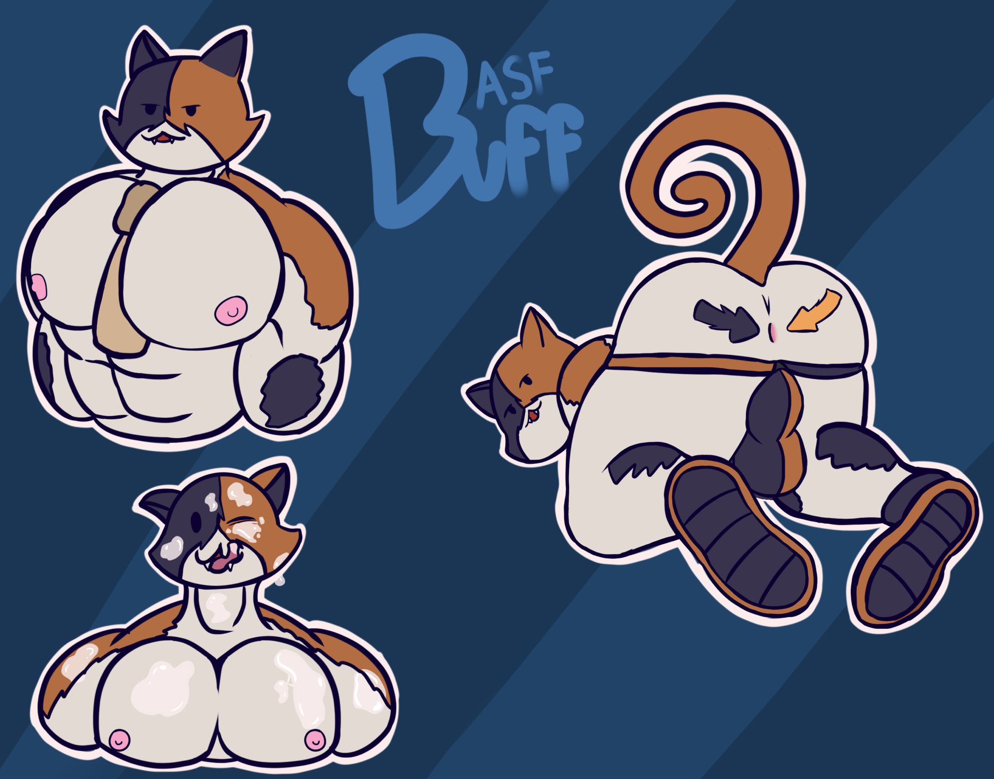 asfbuff, ass, balls, bent over, buff, cum, cum on face, epic games, fortnite, fortnite: battle royale, gay, male, male only, male/male, meowscles (fortnite), nipples, non-human, non-human only, penis, tail, toony