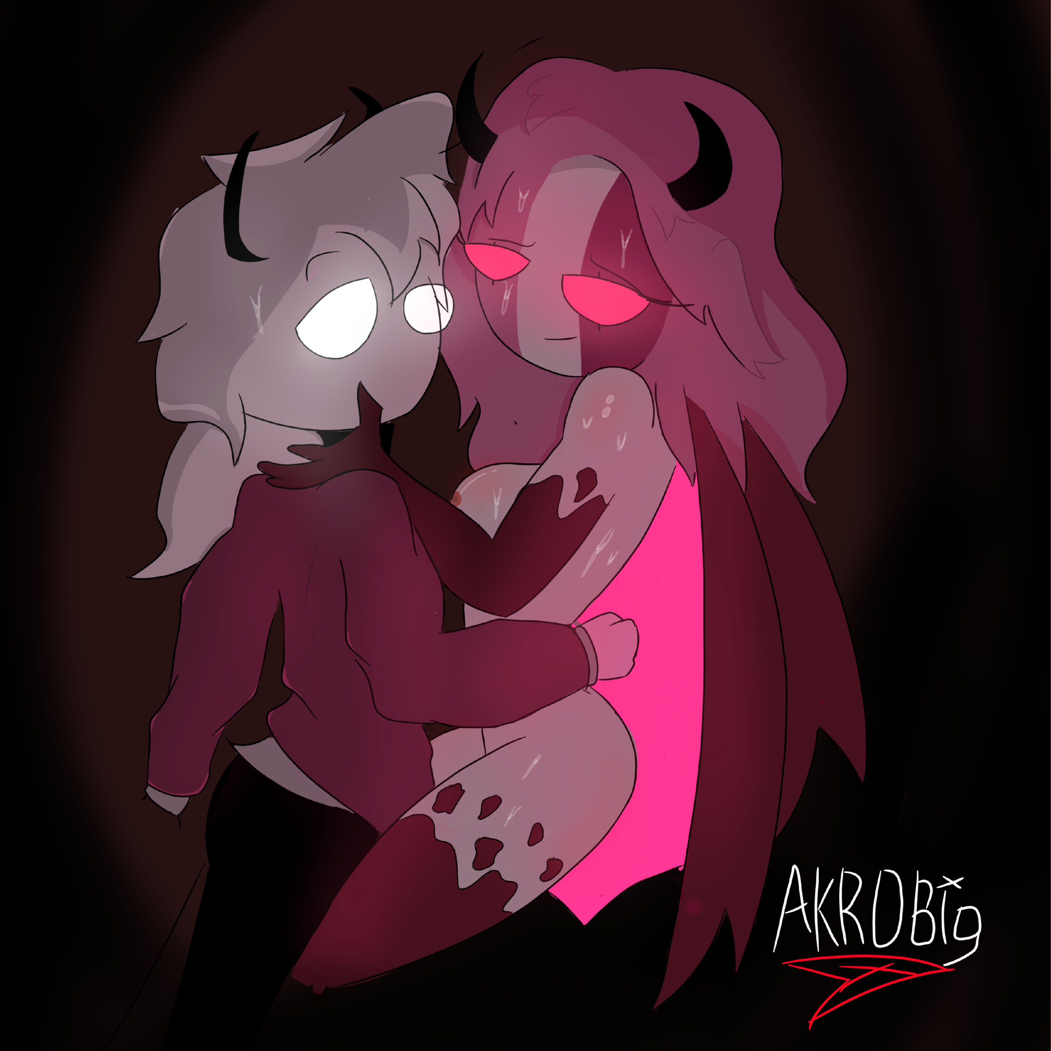female, friday night funkin, friday night funkin mod, incest, looking at partner, male, mother and son, older female, sarvente (dokki.doodlez), selever (dokki.doodlez), white hair, younger male