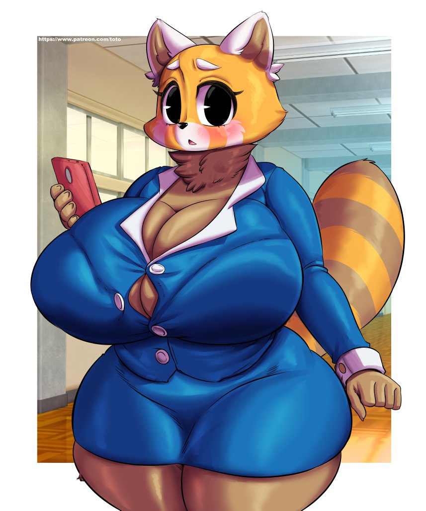 1girls, 2d, aggressive retsuko, aggretsuko, anthro, anthrofied, ass, big ass, big breasts, big butt, big eyes, black eyes, black nose, blue dress, blush, blushing, breasts, brown fur, bulge, cleavage, dress, embarrassed, eyebrows, eyelashes, fabianoferreira, female, female only, fully clothed, hips, huge ass, huge breasts, huge butt, humanoid, hyper ass, hyper breasts, hyper butt, large ass, large breasts, large butt, looking at viewer, neck tuft, office lady, orange fur, retsuko, sanrio, small clothes, smooth fur, solo, solo female, tail, thick, thick ass, thick thighs, thighs, toto draw, white fur, wide hips