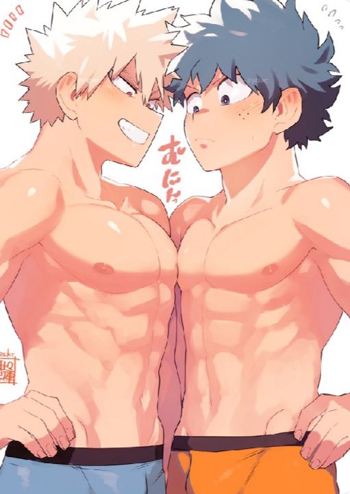 2boys izuku_midoriya katsuki_bakugou male male_only male_penetrating my_hero_academia spiky_hair underwear yaoi yazakc