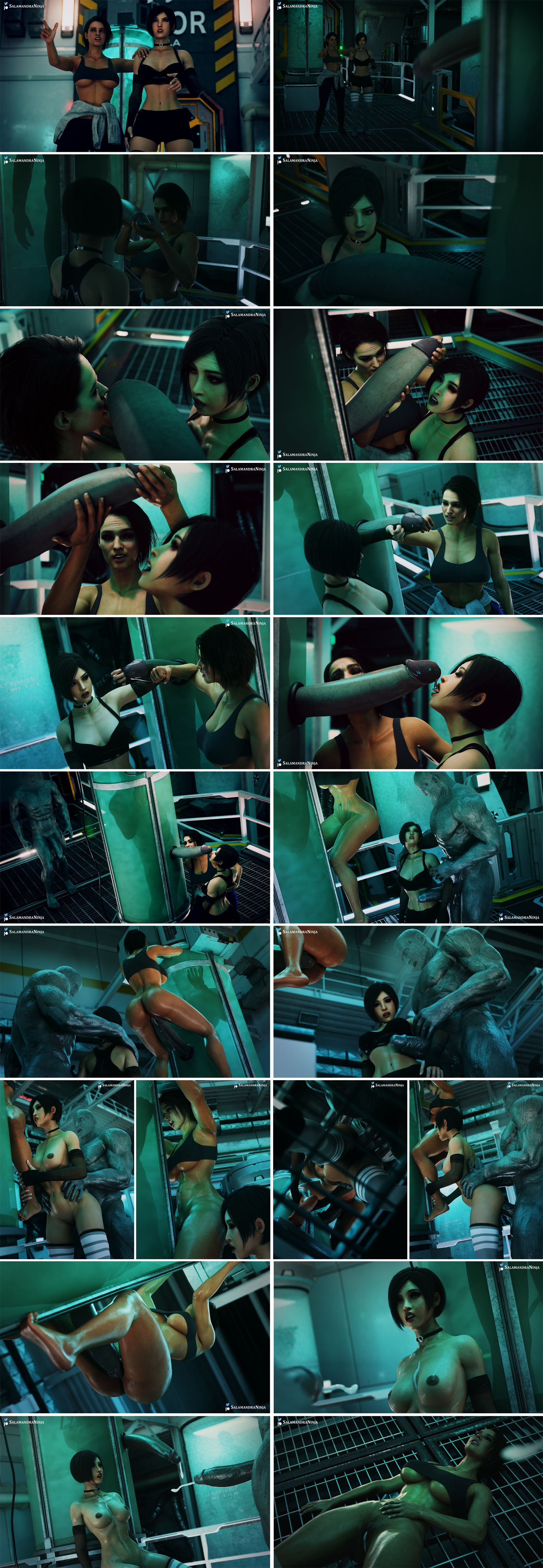 2boys, 2girls, 2monsters, 3d, ada wong, ada wong (adriana), ass, breasts, busty, capcom, clothing, cock worship, crop top, cum in pussy, edit, exposed torso, female, female focus, footwear, forearm cock, glans, grey skin, handwear, hourglass figure, huge cock, jill valentine, jill valentine (sasha zotova), large ass, large penis, licking, licking penis, light skin, light-skinned female, male, measurements, measuring, measuring penis, medium breasts, mostly nude, mr x, penis, penis awe, precum, precum drip, pussy, resident evil, resident evil 2, resident evil 2 remake, resident evil 3, resident evil 3 remake, salamandraninja, sex, shaved pussy, tagme, tyrant, underboob, wide hips