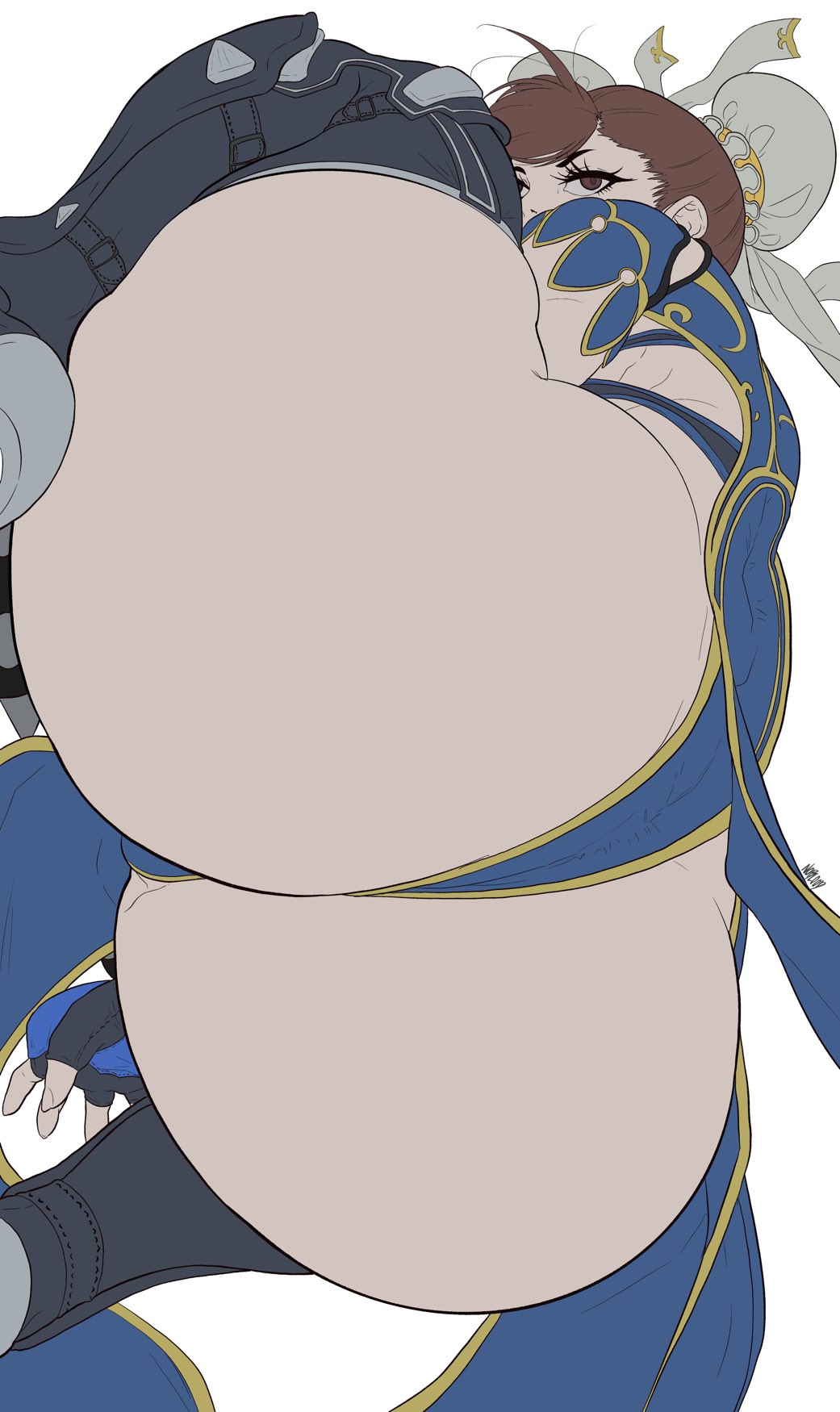 1girls, 2021, ass, ass focus, bubble ass, bubble butt, capcom, chun-li, female, female focus, female only, noblood, sketch, street fighter, thick thighs, thighs, voluptuous, white background