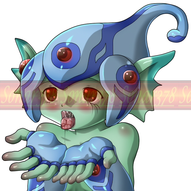 color colored consensual digimon digimon_(species) digimon_frontier digiphilia digital_drawing_(artwork) digital_media_(artwork) digital_painting_(artwork) green_skin open_mouth ranamon red_eyes sonar378 tongue tongue_out white_background