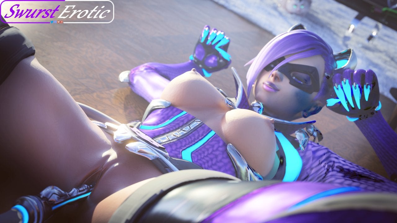 1girls 3d areolae black_cat_sombra blizzard_entertainment breasts breasts_out cat_ears cat_girl cat_pose erect_nipples female looking_at_viewer mask masturbation mexican nipples nya_pose overwatch overwatch_2 purple_hair pussy solo sombra swursterotic tagme vaginal_insertion