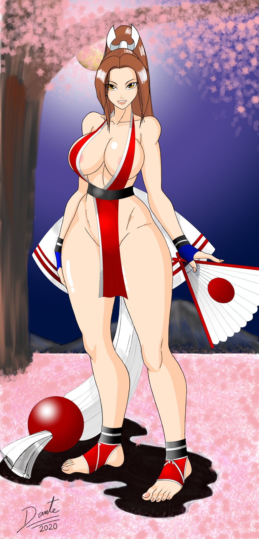 brown_eyes brown_hair busty fatal_fury female female_focus hourglass_figure king_of_fighters kunoichi mai_shiranui ninja snk tagme wide_hips wolfdog_shiranui