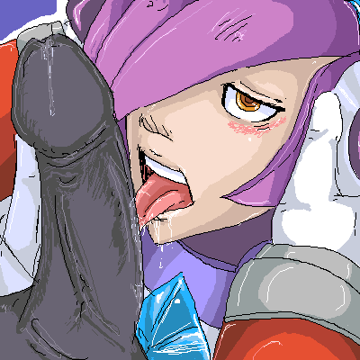 android capcom femboy holding_head licking_penis looking_at_partner looking_up lumine_(mega_man) mega_man mega_man_x oral oral_sex orange_eyes pale_skin penis precum precum_drip purple_hair saliva saliva_trail yaoi zero_(mega_man)