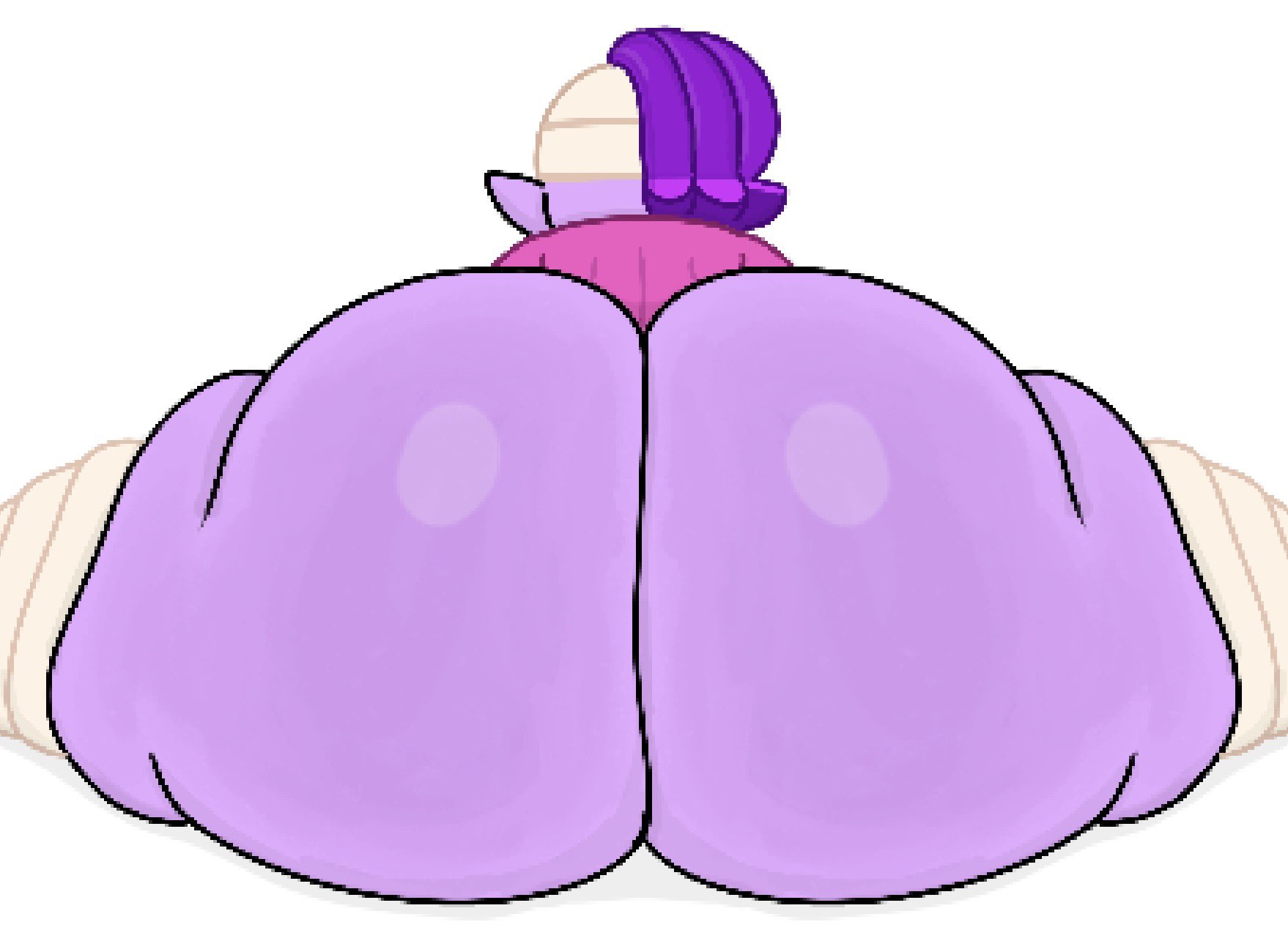 1girls, 2d, ass focus, back view, big ass, big breasts, brawl stars, emz (brawl stars), focus, pov, purple hair, tagme, theslashfive