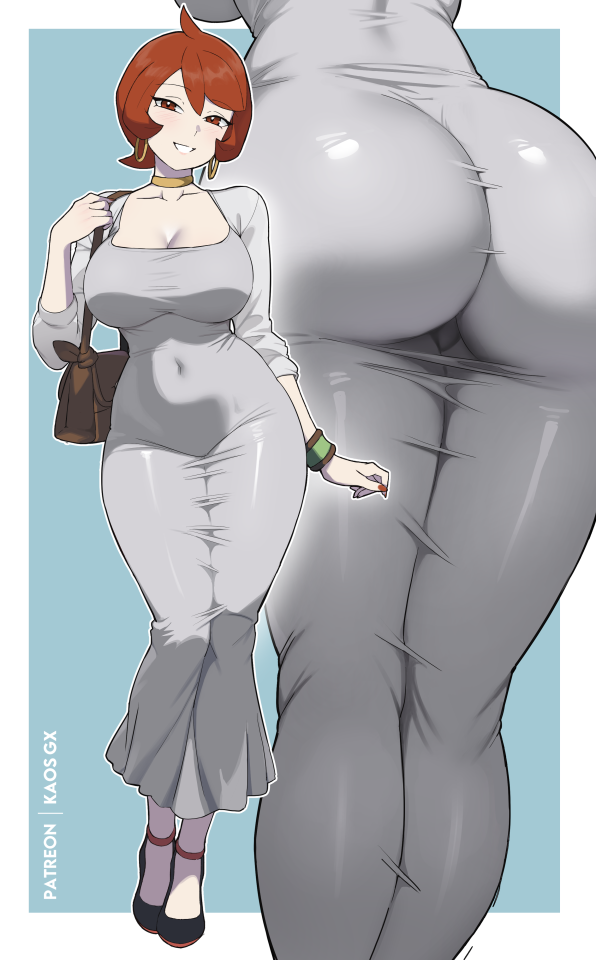 1girls, arezu (pokemon), ass, ass in dress, ass shot, big ass, big breasts, breasts, cleavage, close-up, clothing, dongtan dress, dress, ear piercing, earrings, female, female only, footwear, full body, game freak, hair, handwear, hat, headwear, heels, high heels, holding object, holding phone, holding purse, hoop earrings, huge ass, huge breasts, kaos art, legs, long hair, nail polish, nails, necklace, neckwear, pokemon, pokemon legends: arceus, purse, red eyes, red nail polish, red nails, solo, solo female, white background, white dress