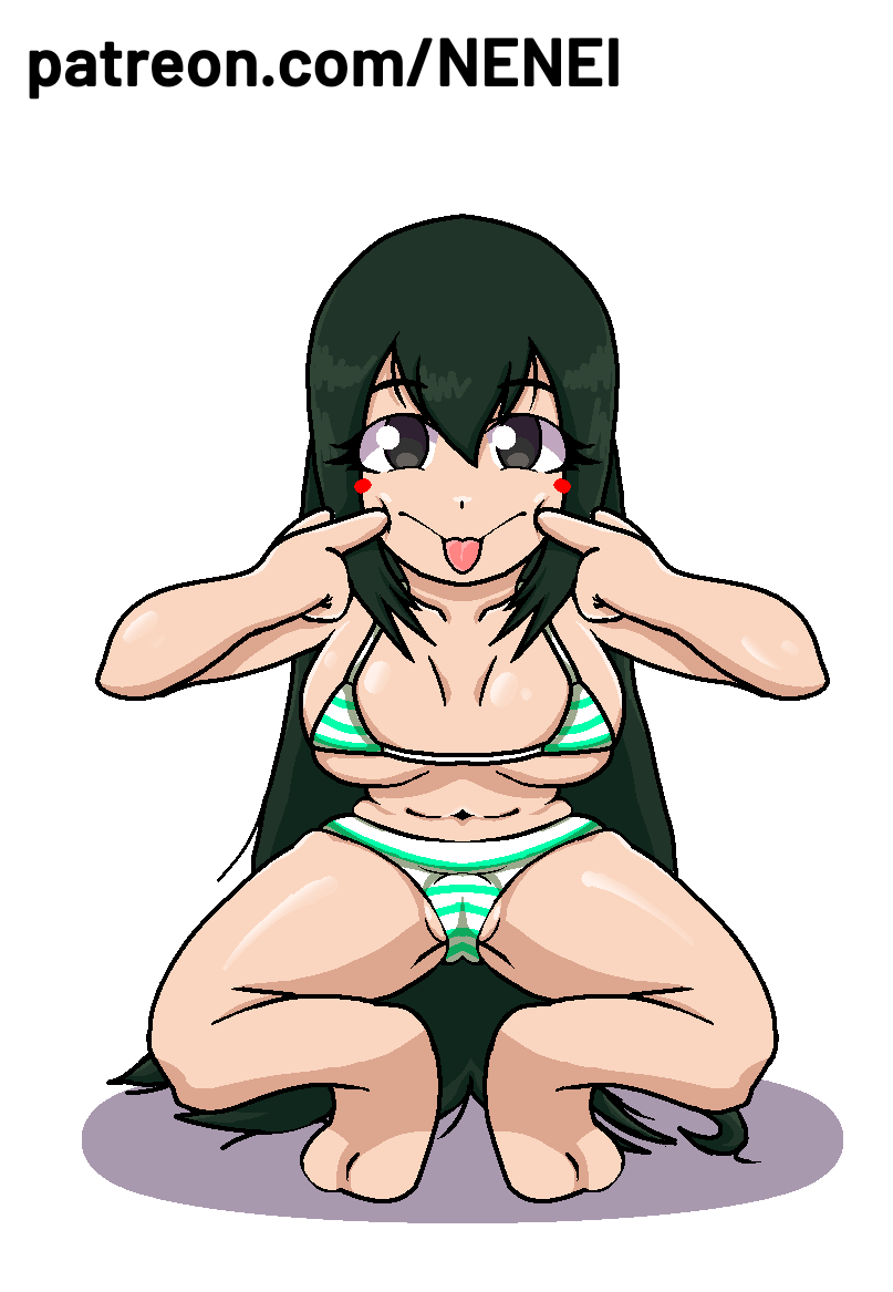 1girls asui_tsuyu bikini boku_no_hero_academia my_hero_academia nenei solo tsuyu_asui