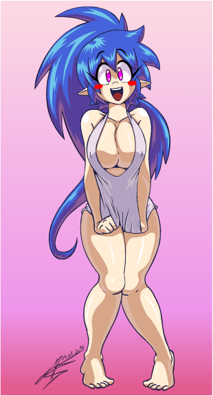 blue_hair breasts cleavage emi emi_(character) emi_(twistedgrim) female female_focus female_only happy original original_character twistedgrim