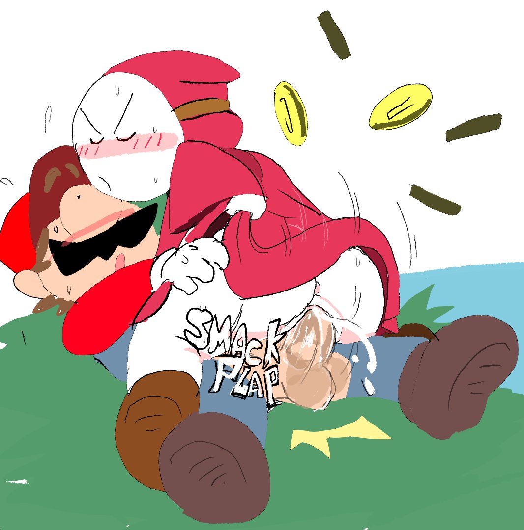 1boy, 1girls, bandit (mario), blush, blushing profusely, clothing, coin, cum, cum in pussy, cumshot, female, forbiddenchees8, human, human on humanoid, humanoid, male, male penetrating female, mario, mario (series), mask, masked female, paper mario, penis, penis in pussy, prostitution, pussy, riding, riding penis, skirt lift