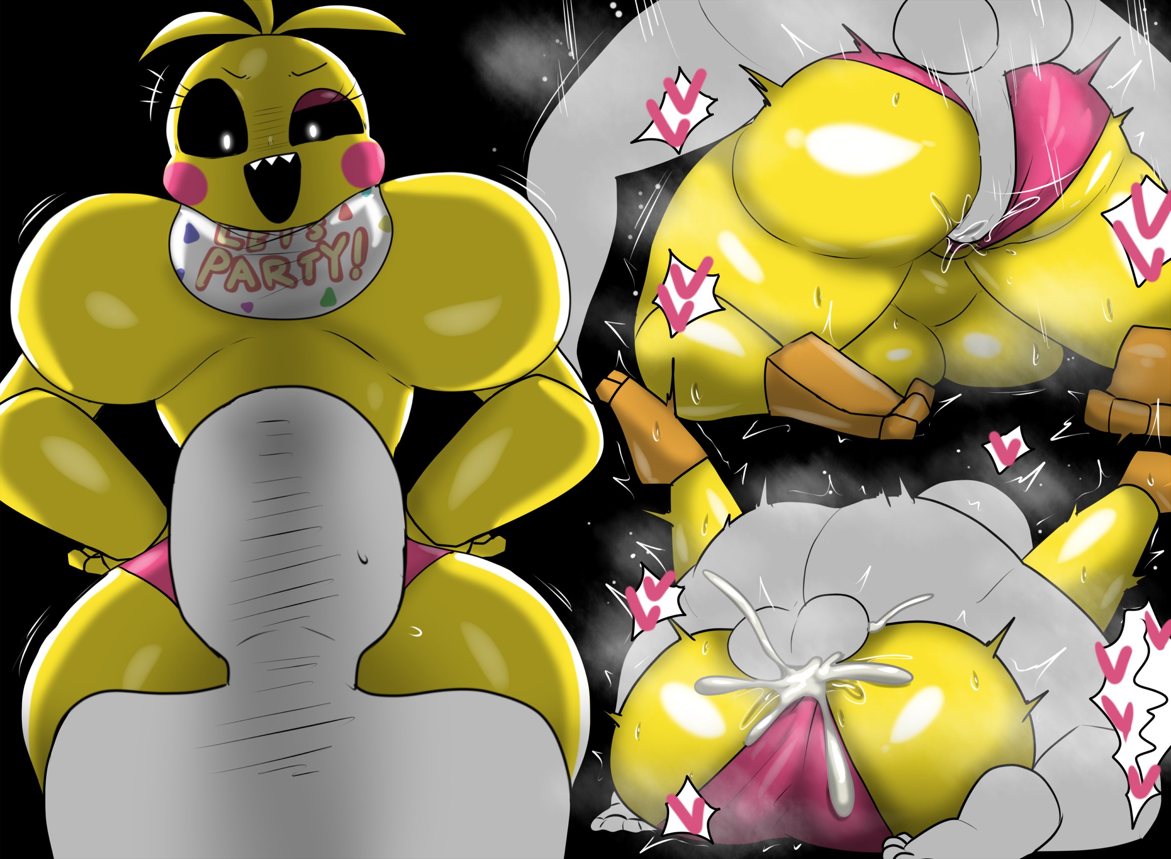 ass, ass focus, big ass, big breasts, big penis, bottomwear, breasts, cum, cum inside, enigi09, female, five nights at freddy's, five nights at freddy's 2, huge ass, huge breasts, imminent sex, male, mating press, penetration, penetration through clothes, penis, robot, robot girl, sex, sideass, straight, teasing, topless, toy chica (fnaf)