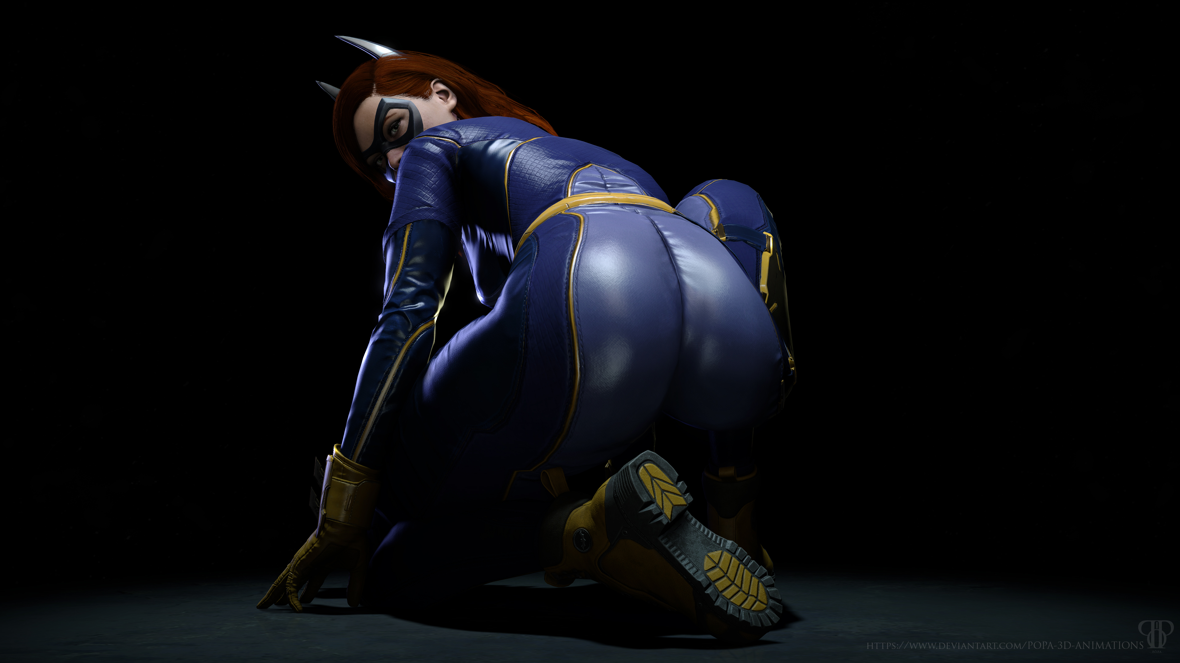 1girls, 3d, amanda sparkle, ass, ass focus, barbara gordon, batgirl, batgirl (gotham knights), batman (series), dc, dc comics, female, gotham knights, hero, popa 3d animations, sfm, solo, source filmmaker