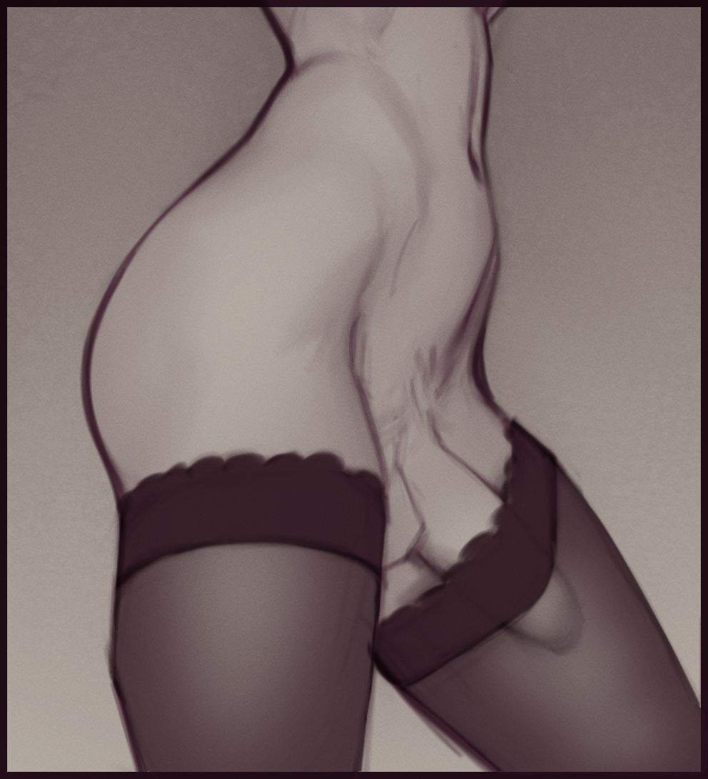 1futa 2019 2d 2d_(artwork) background balls basnip big_penis black_border border clothed clothing erection erection_under_clothes futa_only futanari human light-skinned_futanari light_skin lower_body monochrome navel nude penis penis_in_thighhighs penis_under_clothes sketch socks solo standing stockings tagme thighhighs wide_hips