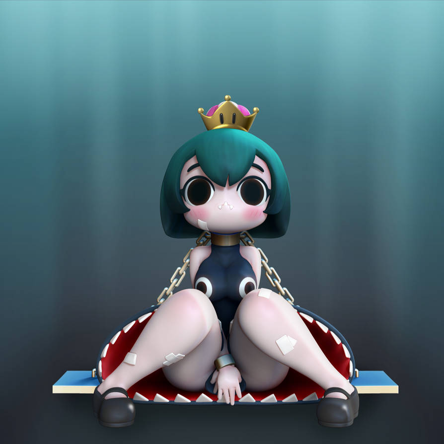 big_thighs breasts chain_chomp chompette confused embarrassed female mario_(series) new_super_mario_bros._u_deluxe nintendo sharp_teeth super_crown the-great-pipmax