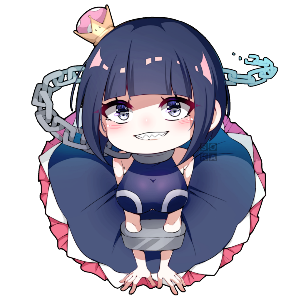 breasts chain_chomp chains chibi chompette mario_(series) new_super_mario_bros._u_deluxe sharp_teeth soshiki