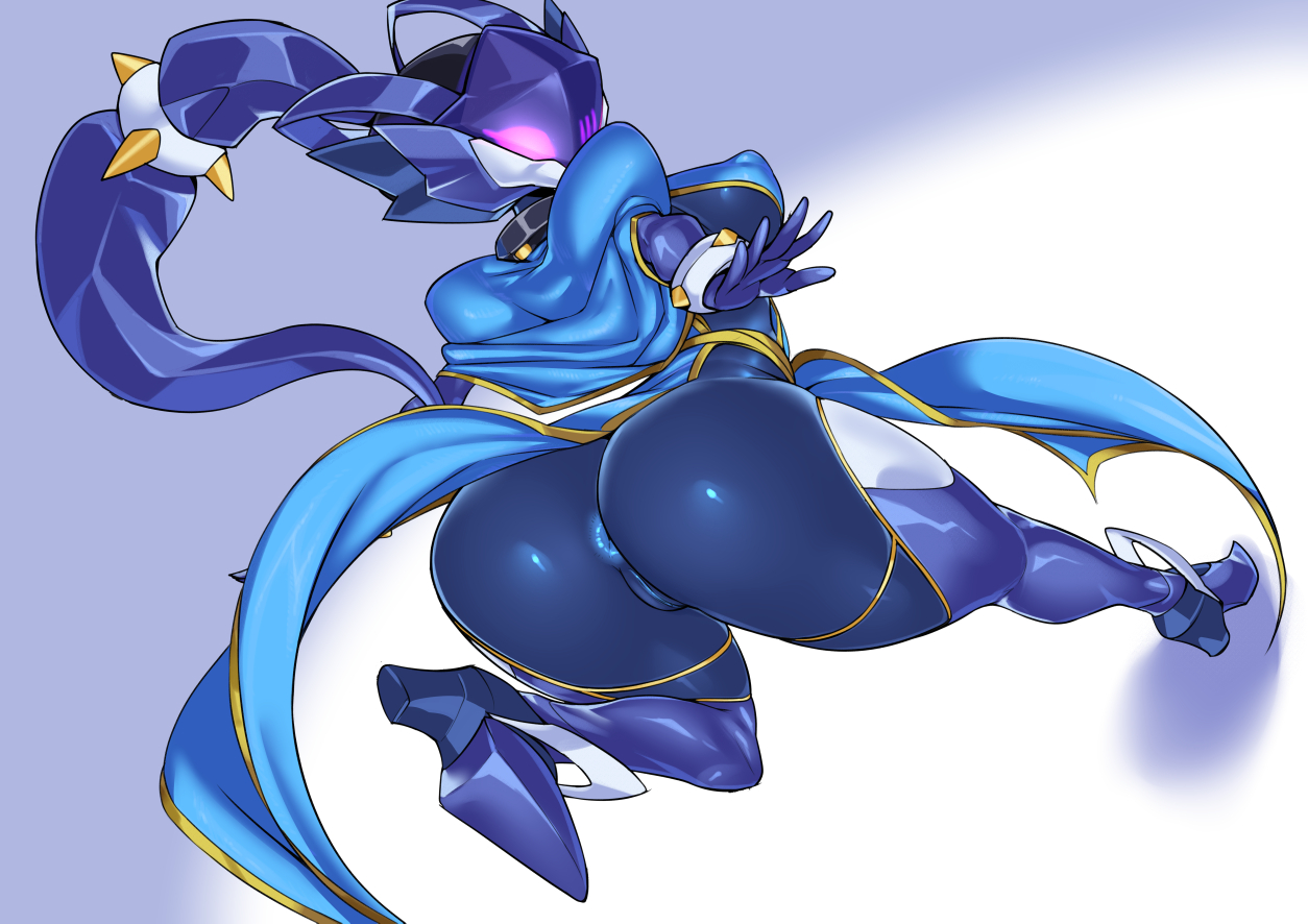 1girls, android, anus, ass, blue anus, blue pussy, blush, breasts, chinese clothes, colored skin, erect nipples, erect nipples under clothes, female, high resolution, highres, hybrid, kilala lapis, looking at viewer, looking back, multicolored skin, nipples, no mouth, no nose, one leg raised, original, pochincoff, ponytail, purple eyes, purple hair, purple skin, pussy, robot, robot girl, sideboob, tied hair, uncensored