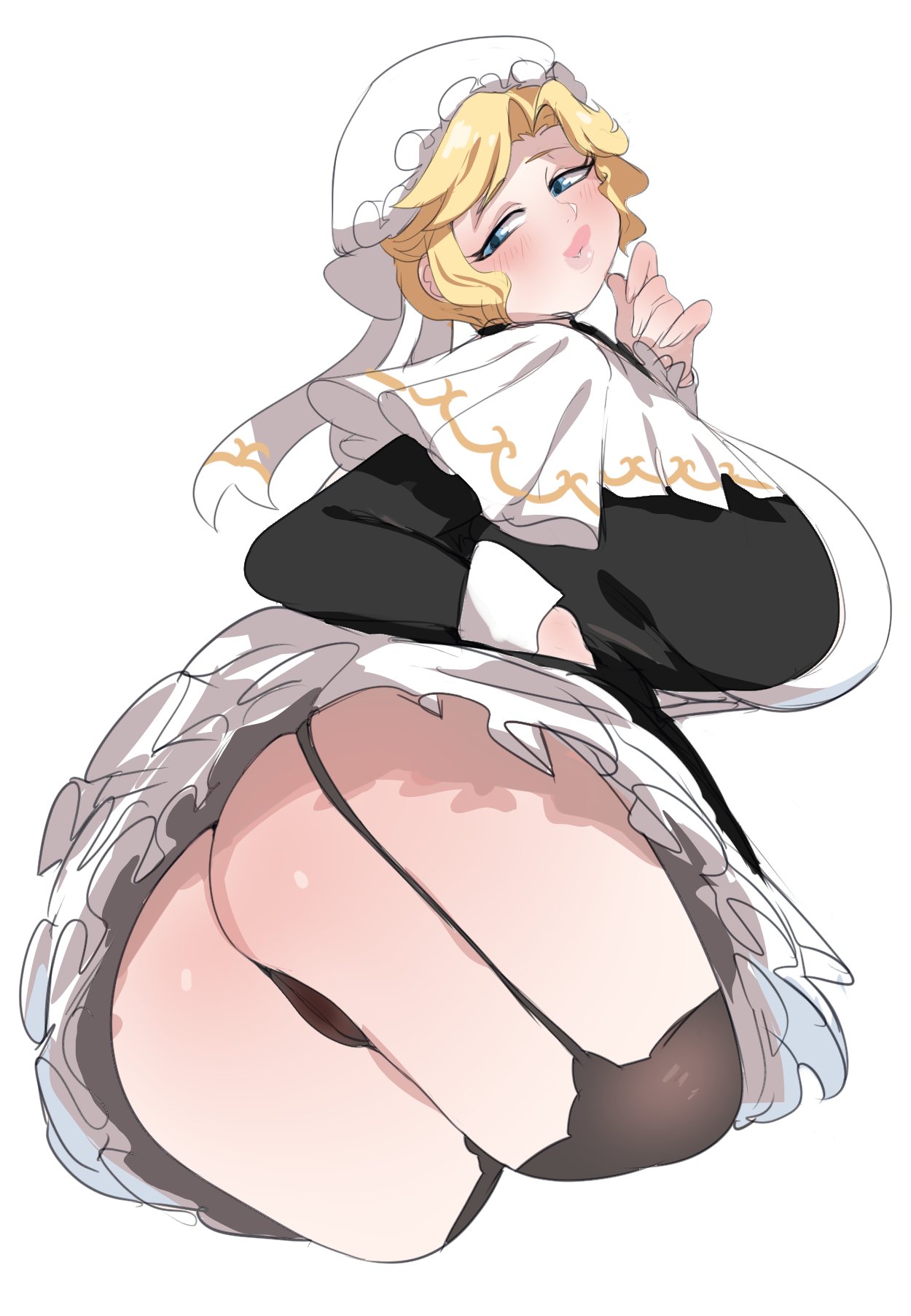 1girls ass big_ass breasts female female_only huge_breasts lightsource maria_(victoria_maid_maria_no_hoshi) solo thick_thighs victoria_maid_maria_no_hoshi white_background wide_hips