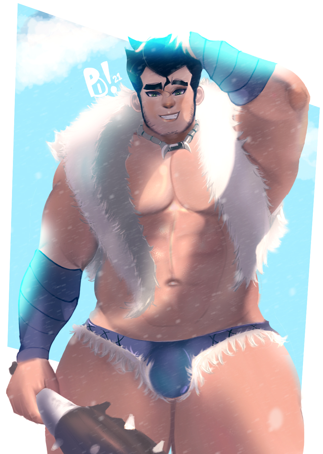 1boy avatar_legends bara bolin clothing male male_only moobs muscle muscles nuktuk papadapper smooth_skin speedo the_legend_of_korra underwear