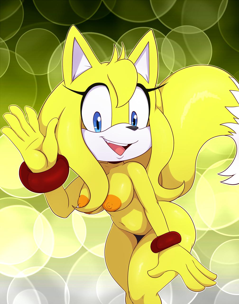 2021 anthro areola bigdon1992 blue_eyes breasts canid canine digital_media_(artwork) female fingers fox hi_res looking_at_viewer mammal martincorps nipples open_mouth sega solo sonic_(series) sonic_boom zooey_the_fox