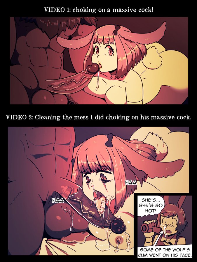 1girls, 2boys, areolae, breasts, bunny boy, bunny ears, bunny girl, comic, couple, deepthroat, dialogue, english text, female, highres, livestream, male, netorare, nipples, oral, original, penis, pussy, recording, small penis, speech bubble, sunny (wolfgang bang), tagme, wolfgang bang, year request