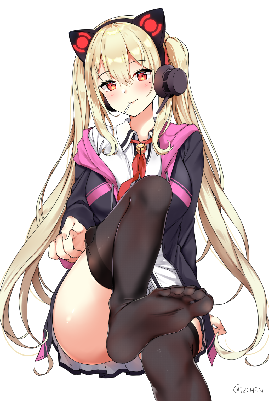 animal_ear_headphones arm_support ass azur_lane bangs bell bent_knees black_legwear blonde_hair blush breasts candy cannon cat_ear_headphones closed_mouth clothing concord_(azur_lane) eyebrows_visible_through_hair fake_animal_ears feet female food foot_up hair_between_eyes hair_ornament hair_ribbon headphones high_resolution hood hood_down hooded_jacket ice_cream_cone jacket jingle_bell kaetzchen katzchen knee_up leg_up light_background log lollipop long_hair long_sleeves looking_at_viewer medium_breasts mobile_wallpaper mole mole_under_eye mouth_hold neck_bell neck_ribbon no_shoes oerba_yun_fang open_clothes open_jacket pleated_skirt red_eyes red_ribbon ribbon rigging sidelocks signature simple_background sitting skirt smile solo star star-shaped_pupils star_(symbol) symbol-shaped_pupils tagme thighhigh_tug thighhighs thighs tied_hair toes twintails vest white_background white_skirt zettai_ryouiki