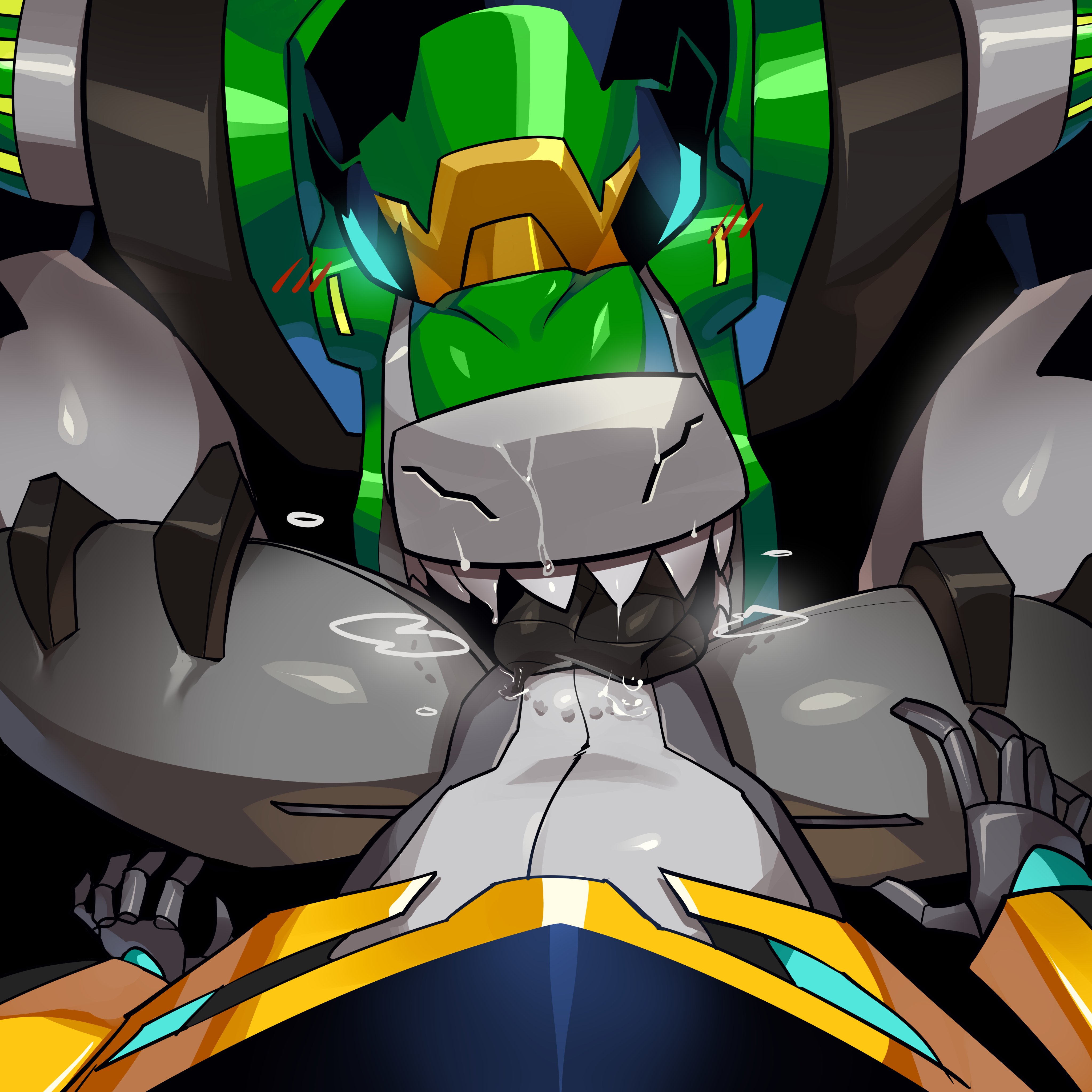 alternate mode (transformers), blush lines, bumblebee (transformers), dinosaur, eating, eating pussy, female, flanco, gay, grimlock (transformers), oral, oral penetration, oral sex, pussy, pussy juice, robot, spread legs, spread pussy, spreading, steam, steamy, steamy breath, steamy pussy, transformers, transformers robots in disguise (2015), valveplug