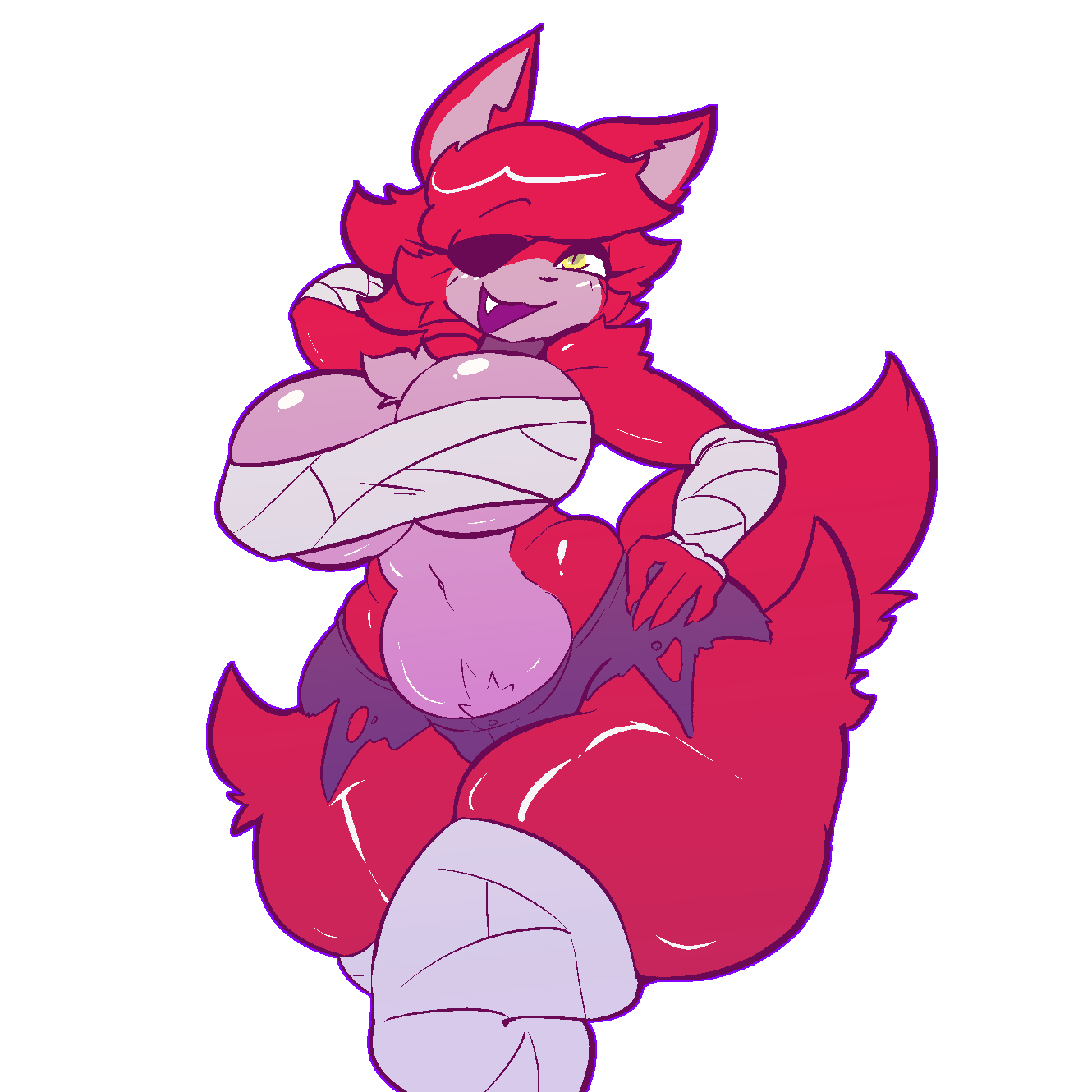 1girls, bandage, bandages, big thighs, boob window, booty shorts, busty, child bearing hips, cleavage, curvy, curvy figure, daisy dukes, eye patch, female, female only, fexa, five nights at freddy's, fredina's nightclub, hand on hip, plump thighs, ripped clothing, ripped pants, solo, stockings, stormkinght, thick thighs, thighhighs, thighs, thunder thighs, underboob, voluptuous, voluptuous female, wide hips
