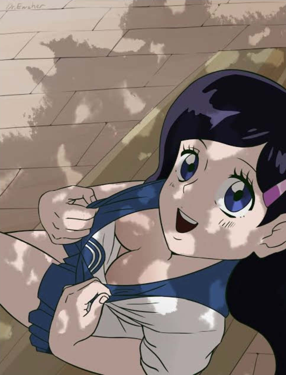 asian female, breasts, female, highschool, mob psycho 100, pulling down shirt, pulling own clothes, schoolgirl, schoolgirl uniform, showing breasts, showing off, showing off breasts, teenage female, teenager, tsubomi takane, young, young female, young girl
