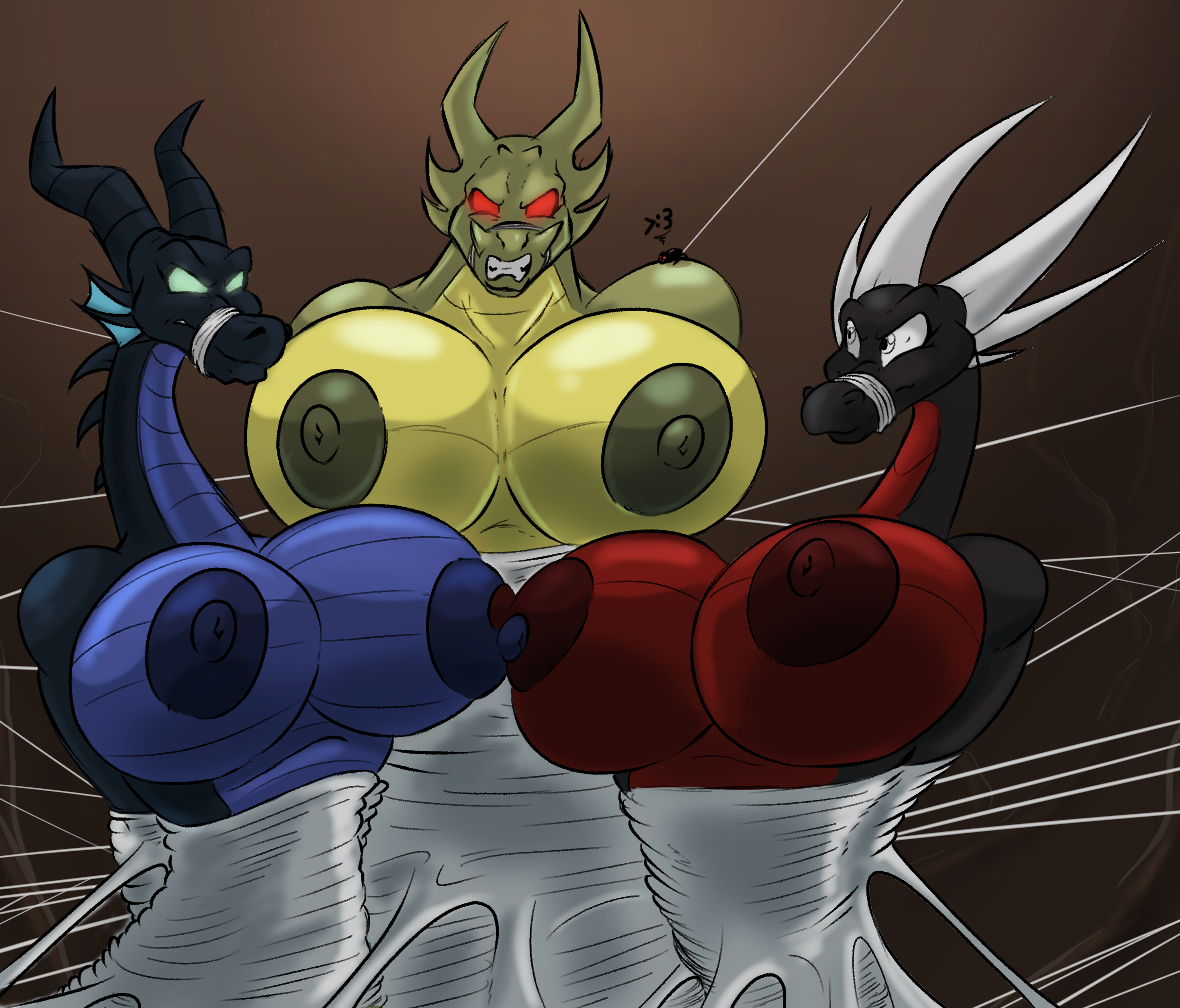 2019, 2d, 3girls, activision, ambiguous gender, anthro, anthro only, arachnid, areolae, arthropod, big areolae, big breasts, black body, black scales, blue body, blue scales, bound, breasts, busty, color, crossover, cynder, digital media (artwork), disney, disney villains, dragon, female, female only, full color, giant breasts, glowing, glowing eyes, green body, green scales, group, horns, huge breasts, jackie chan adventures, maleficent, multicolored body, multicolored scales, multiple females, multiple girls, mythological creature, mythological scalie, mythology, nipples, non-mammal breasts, non-mammal nipples, red body, red eyes, red scales, rule 63, scales, scalie, shendu, shinysteel, sleeping beauty (1959 film), spider, spider web, spyro the dragon, teeth, two-tone body, two-tone scales, ventral scales, webbed