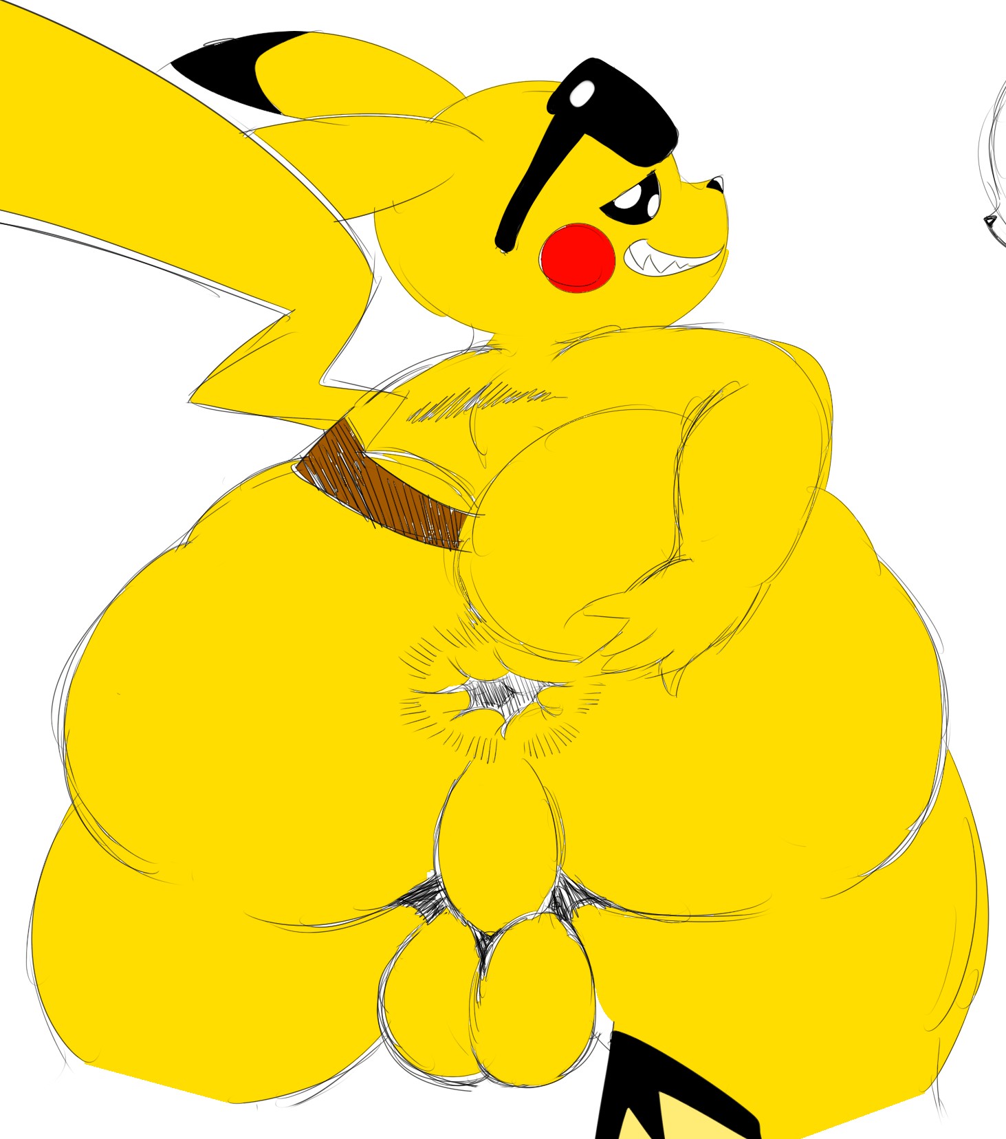 1boy, ass focus, big ass, big booty pikachu, gay, huge ass, male, male only, non-human, non-human only, pikachu, presenting hindquarters, spread anus, spread ass, sssonic2, toony, yaoi