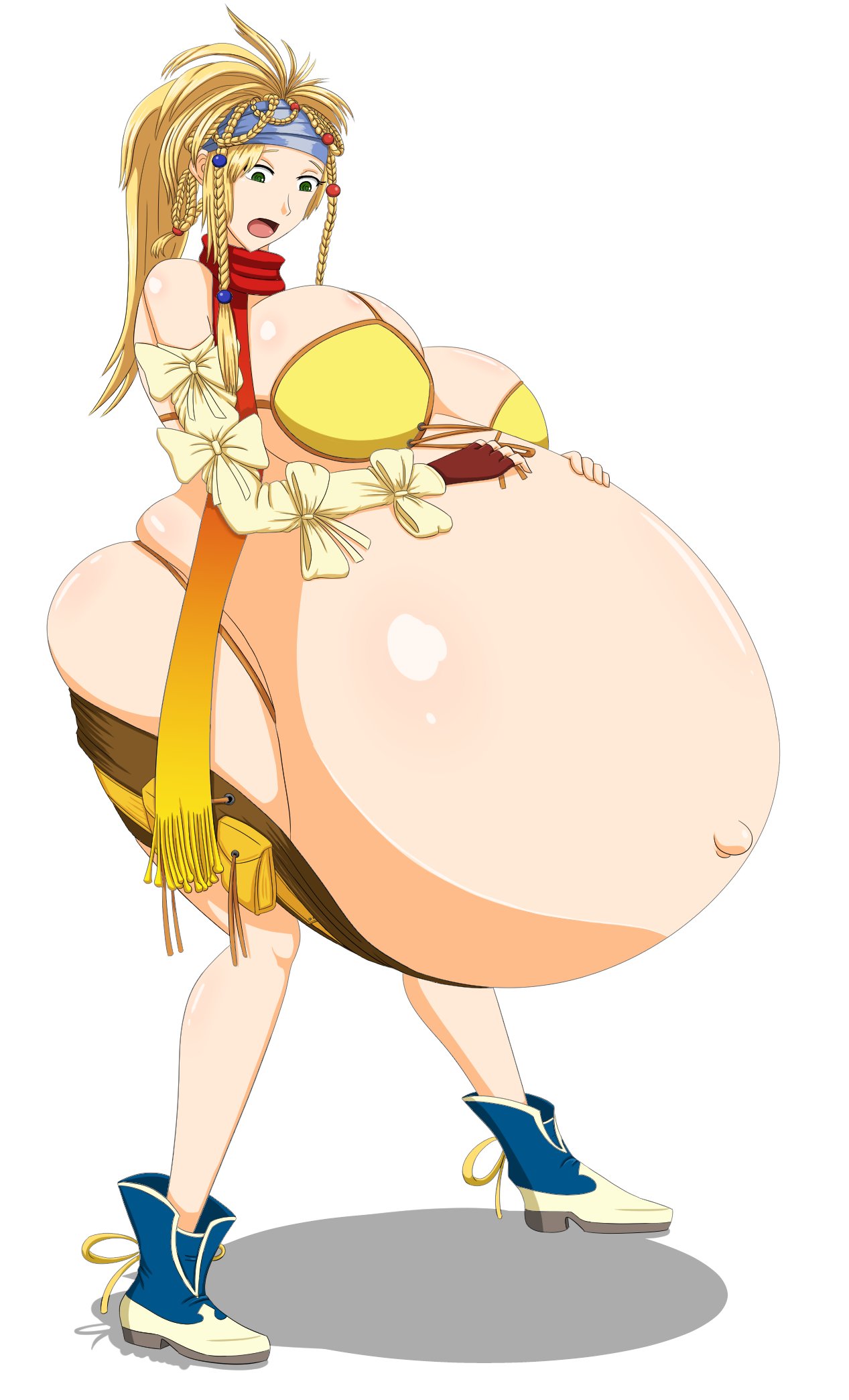 1girls big_breasts breasts female female_only final_fantasy final_fantasy_x huge_belly hyper_belly hyper_pregnancy large_breasts pregnant ready_to_pop rikku solo spooky-gh0st