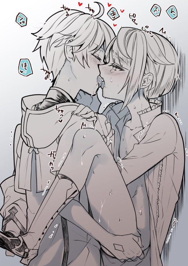 2boys, adult, ass, ass grab, blue eyes, blue hair, blush, chongyun (genshin impact), clothing, femboy, gay, genshin impact, greyscale, kokuchuutei, lifting person, making out, male, male only, monochrome, partially clothed, picking up, pinned to wall, purindarute0v0, saliva, saliva string, saliva trail, tongue, trap, xingqiu (genshin impact), yellow eyes