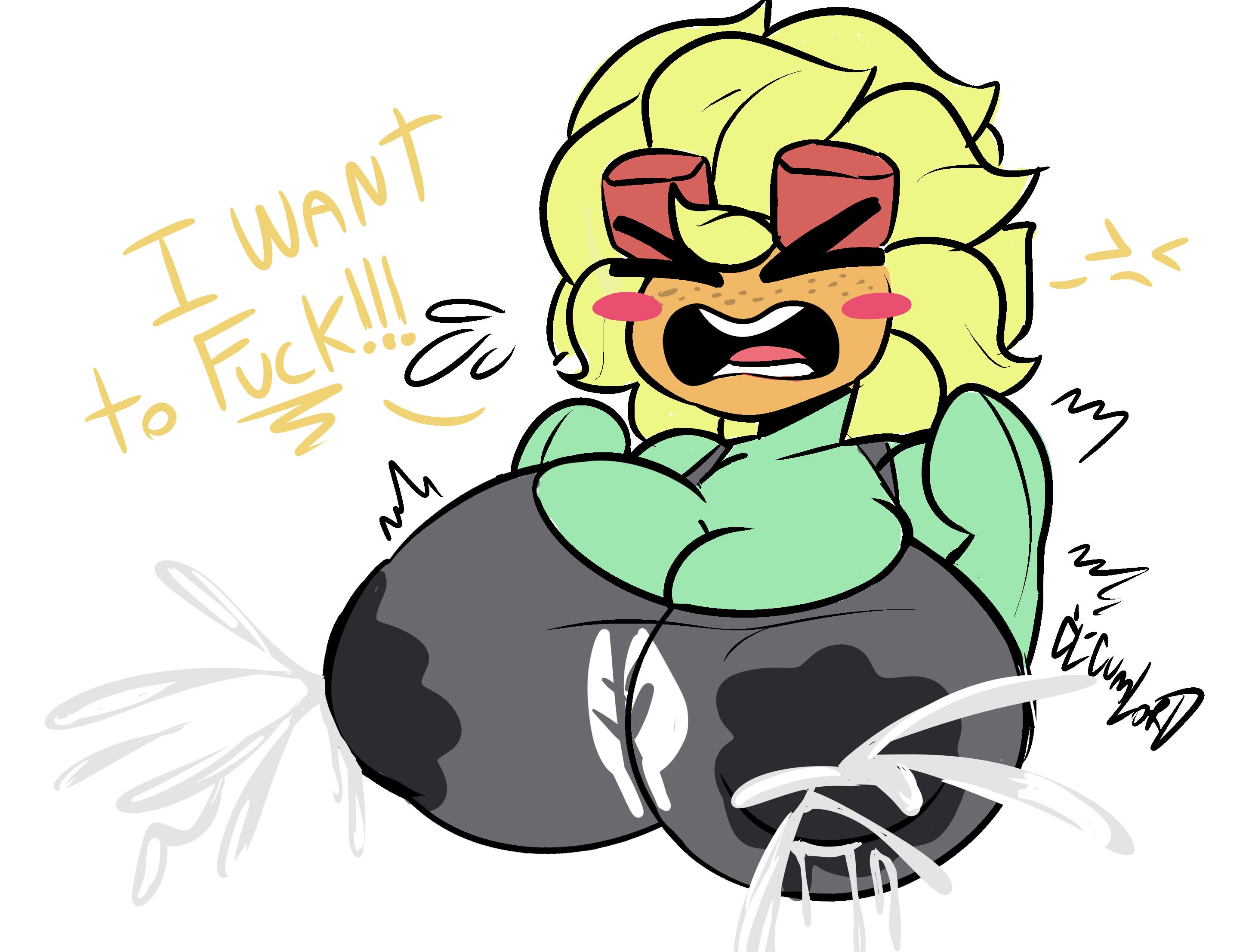 1girls, anthro, anthro only, anthrofied, bare shoulders, big breasts, blush, blushing, breast expansion, breast growth, breast growth (enlargement), breasts, cleavage, closed eyes, cumlord, cumlord (artist), eyes closed, female, female only, flower, green skin, huge breasts, humanoid, interspecies, just coffee, lactating, lactation, lactation through clothes, large breasts, milk, nervous, open mouth, plant, plant girl, plant humanoid, plantie, plants vs zombies, plants vs zombies: heroes, screaming, solar flare (pvz), solo, solo female, sunflower, sunflower (pvz), tank top, teeth, tongue, top heavy, voluptuous, yelling