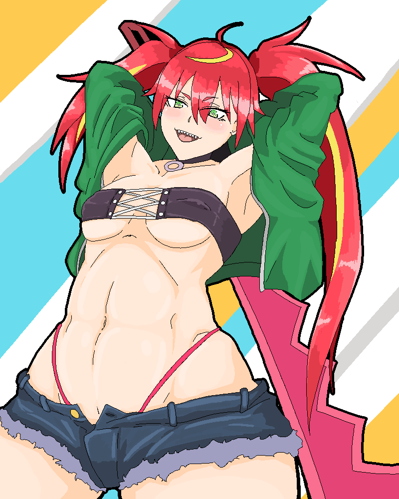 breasts female female_focus female_only green_eyes kyuukyoku_shinka_shita_full_dive_rpg_ga_genjitsu_yori_mo_kusoge_dattara mizarisa red_hair small_breasts smile underboob