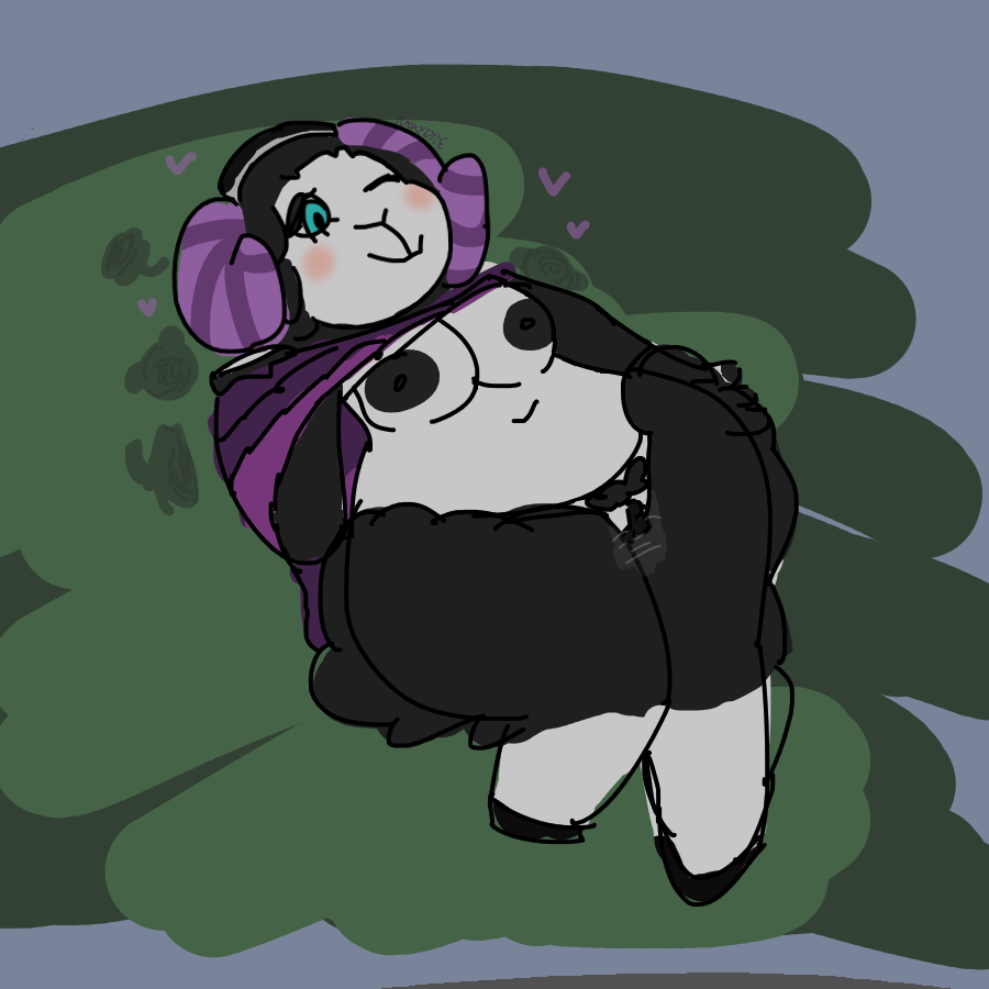 animal_crossing breasts female fur goth heart muffy_(animal_crossing) nintendo pussy see-through_clothing sheep thick_thighs unknown_artist video_games wide_hips wink