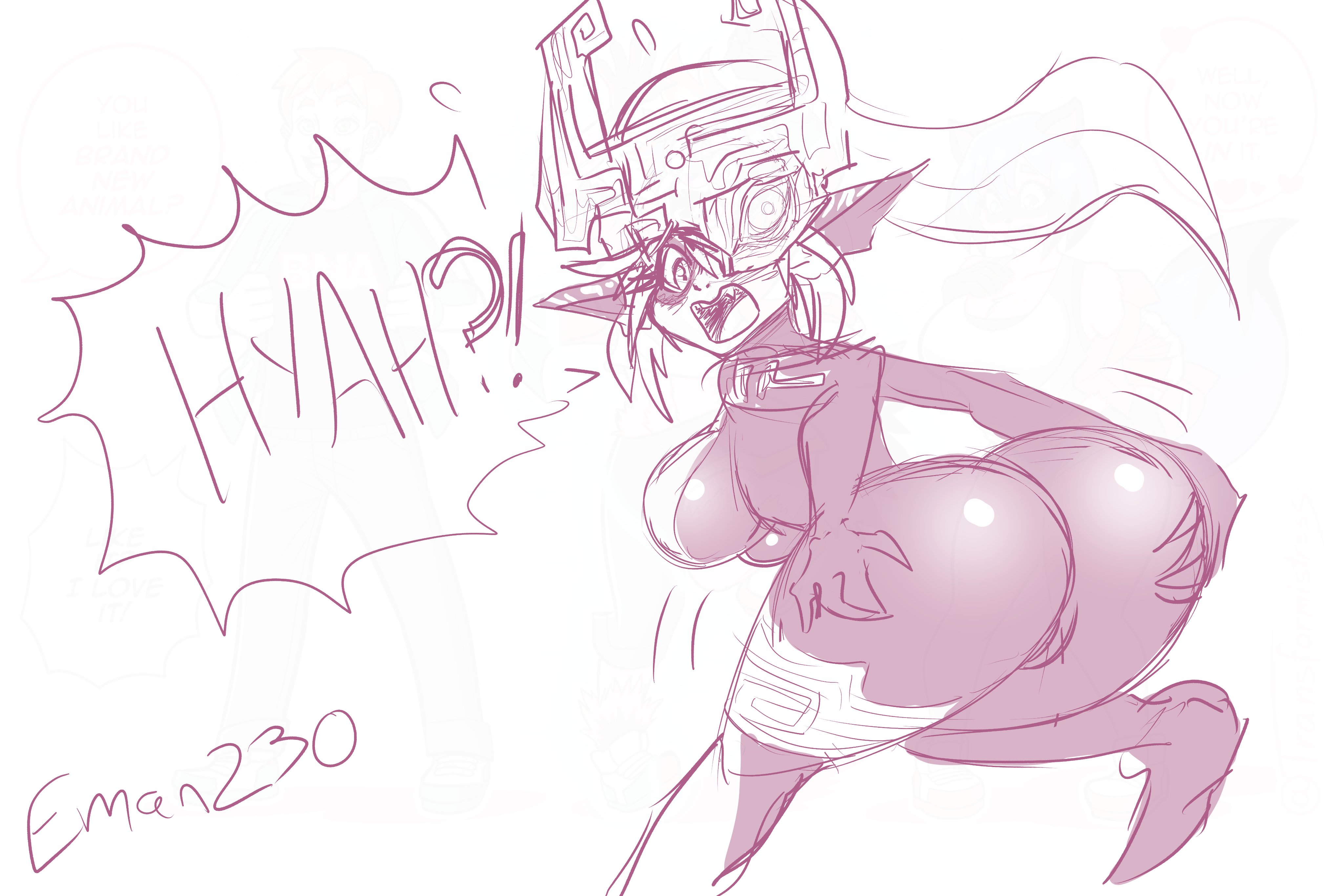 1girls, after transformation, ass, back, back view, big ass, big breasts, breasts, eman230, english text, female, female only, imp midna, link, looking back, midna, monochrome, mtf transformation, nude, post-transformation, pussy, solo, species transformation, text, the legend of zelda, thetransformistress, thick thighs, transformation, twilight princess, wide hips
