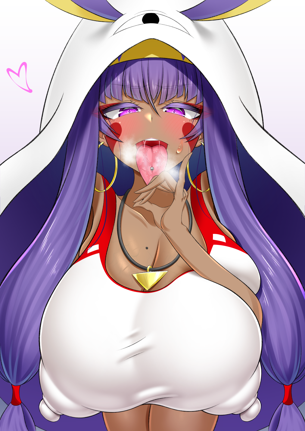 1girls big_breasts blanket blush blush blushing_at_viewer breasts curvaceous curvy curvy_female curvy_figure dark-skinned_female dark_skin earrings egyptian erect_nipples fate/grand_order fate_(series) female gesture gorio hairband hand_on_breast heart imminent_fellatio imminent_oral innuendo inviting leaning_forward lifeguard long_hair looking_at_viewer markings medjed medjed_(cosplay) medjed_(fate) necklace necklace_between_breasts nitocris_(fate) nitocris_(fate/grand_order) nitocris_(swimsuit_assassin) nitocris_(swimsuit_assassin)_(fate) open_mouth open_mouth pink_cheeks pink_heart pov purple_eyebrows purple_eyes purple_hair red_markings saliva seductive seductive_eyes seductive_look simple_background sole_female solo_female solo_focus steam steamy_breath sweatdrop swimsuit tied_hair tongue tongue_out very_long_hair visible_breath voluptuous white_background white_swimsuit yellow_hairband