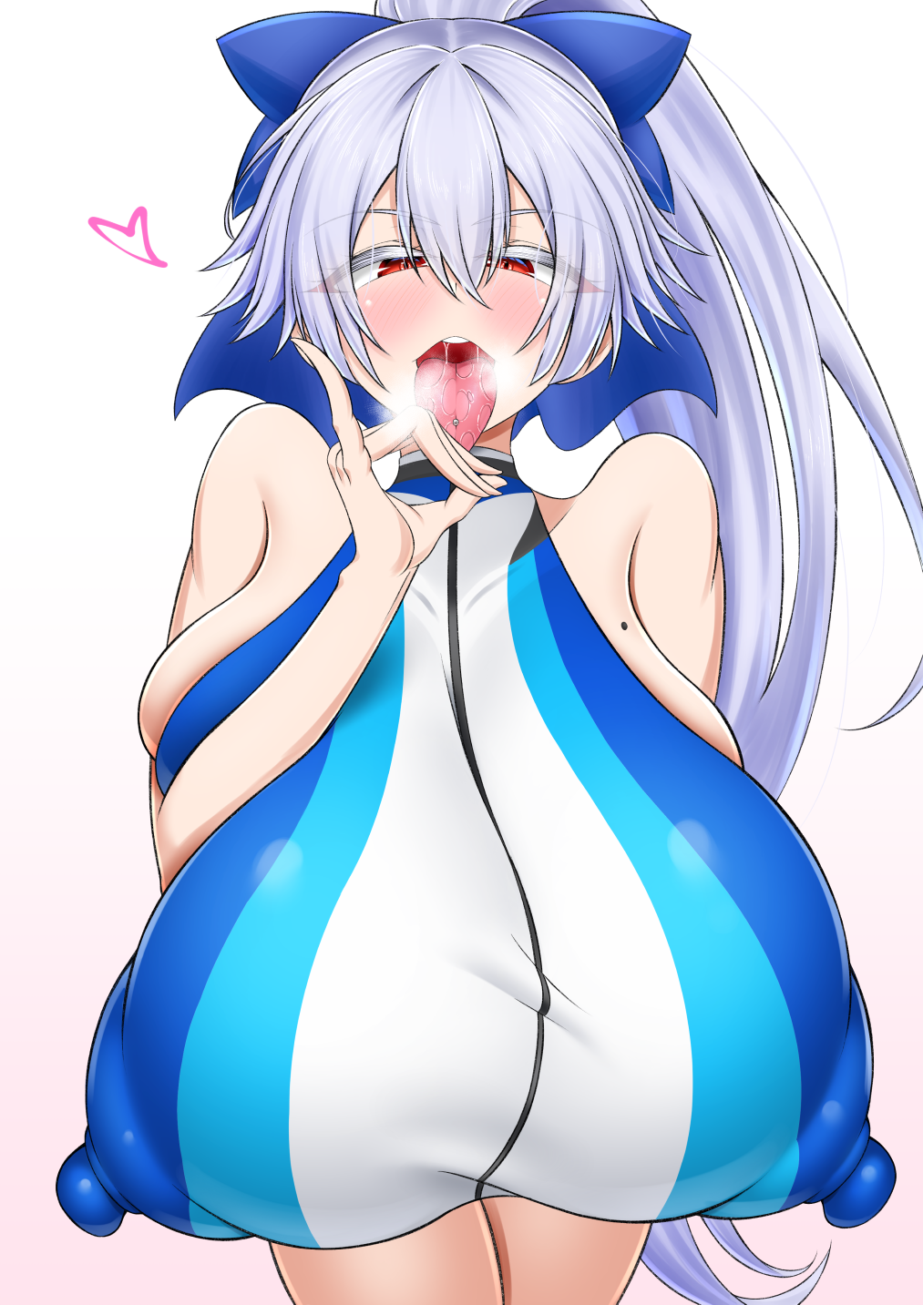 1girls big_breasts blue_bow blue_swimsuit blush blushing_at_viewer bow breasts curvaceous curvy curvy_female curvy_figure erect_nipples fate/grand_order fate_(series) female gesture gorio hand_on_breast heart huge_breasts huge_nipples imminent_fellatio imminent_oral innuendo inviting leaning_forward long_hair looking_at_viewer mole mole_on_breast open_mouth pink_cheeks pink_heart pov puffy_nipples red_eyes saliva seductive seductive_eyes seductive_look simple_background sole_female solo_female solo_focus steam steamy_breath swimsuit tied_hair tight_clothing tomoe_gozen_(fate) tomoe_gozen_(swimsuit_saber) tomoe_gozen_(swimsuit_saber)_(fate) tongue tongue_out visible_breath voluptuous white_background white_eyebrows white_hair white_swimsuit